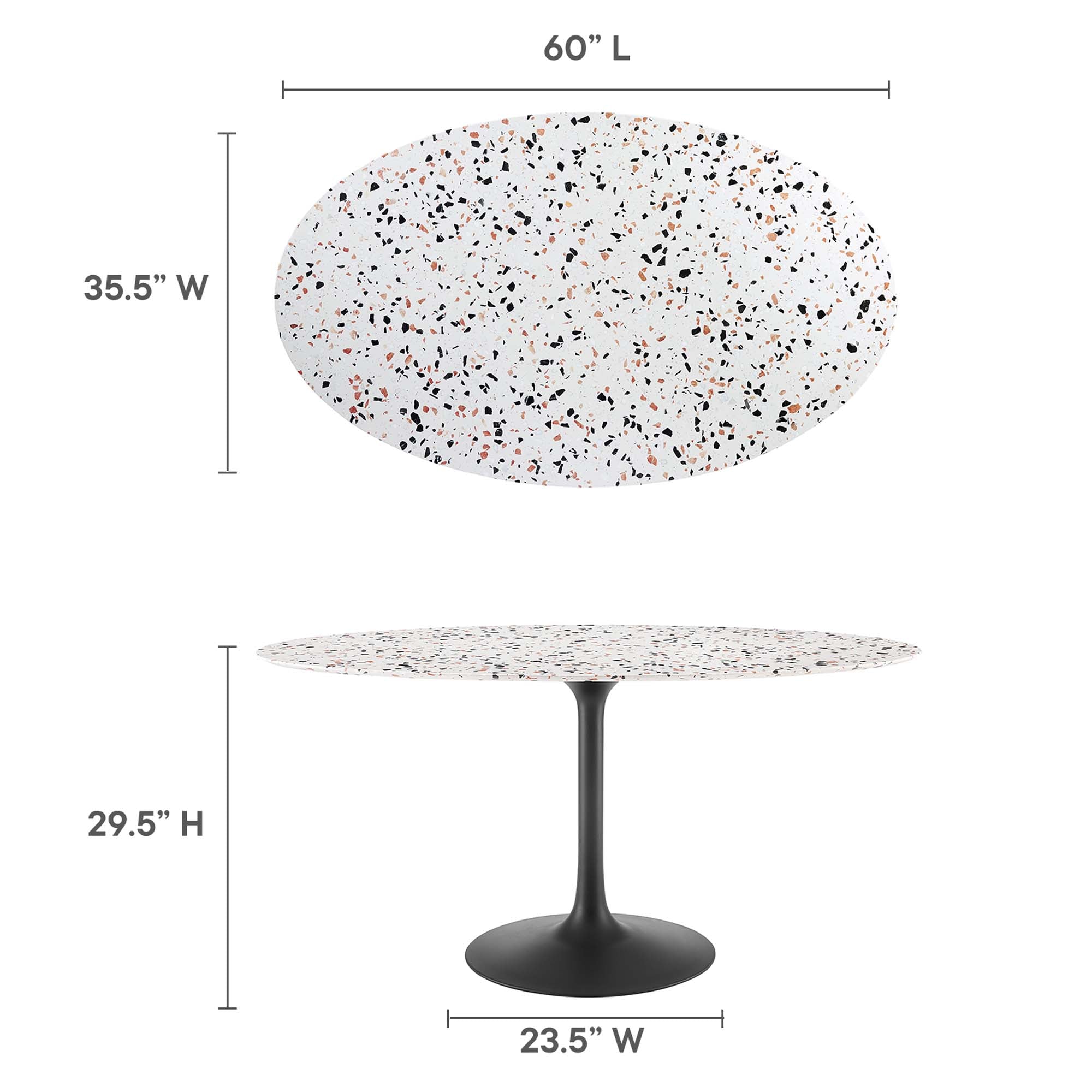 Lippa 60" Oval Terrazzo Dining Table by Modway - Best Buy Furniture