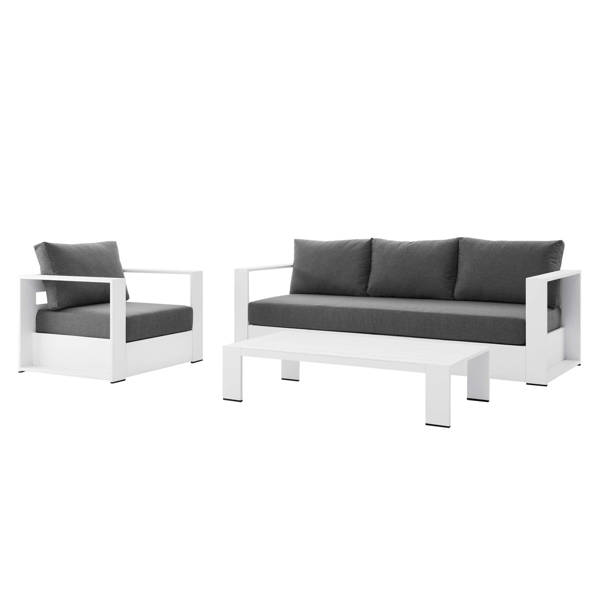 Tahoe 3-Piece Outdoor Patio Powder-Coated Aluminum Set by Modway