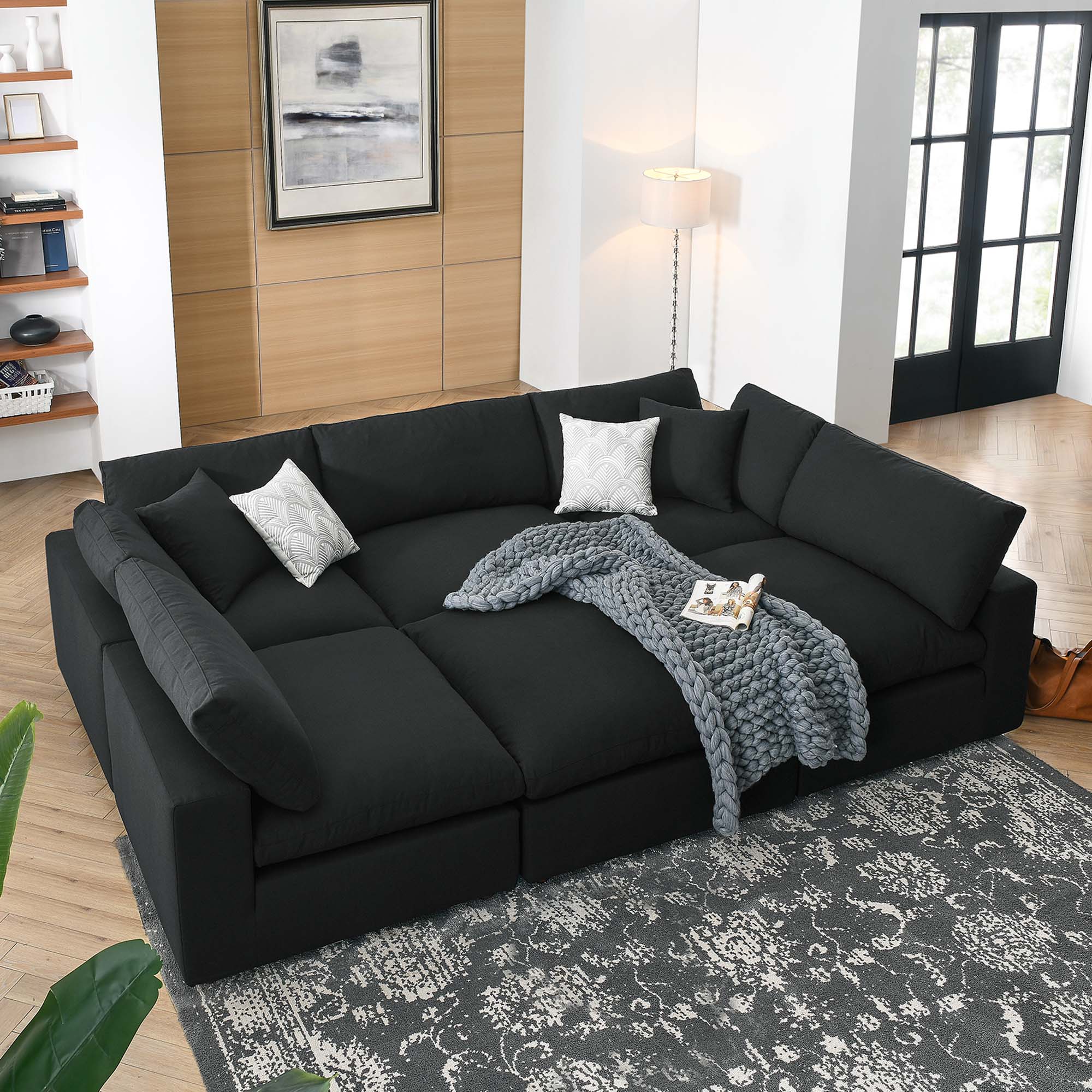 Commix 4 Piece Down Filled Overstuffed Cloud Sectional Sofa