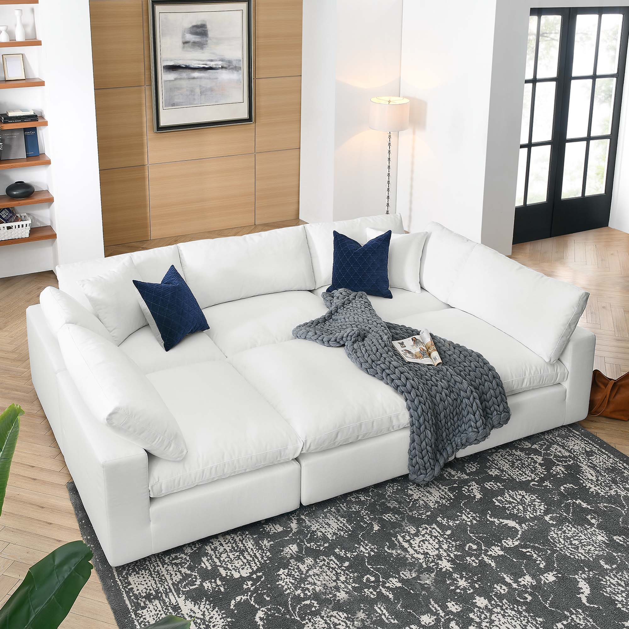 Commix 4 Piece Down Filled Overstuffed Cloud Sectional Sofa