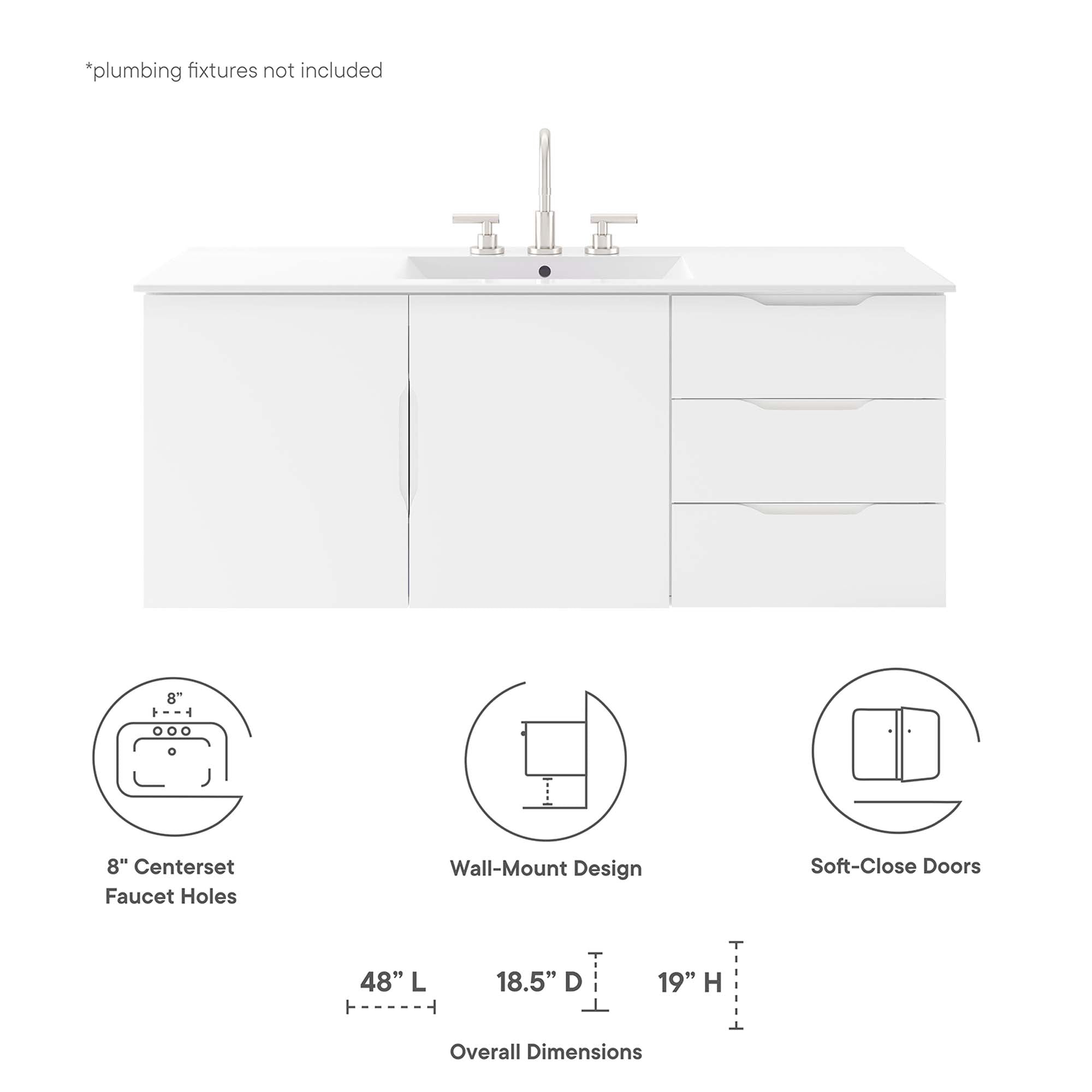 Vitality 48" Single Sink Bathroom Vanity by Modway