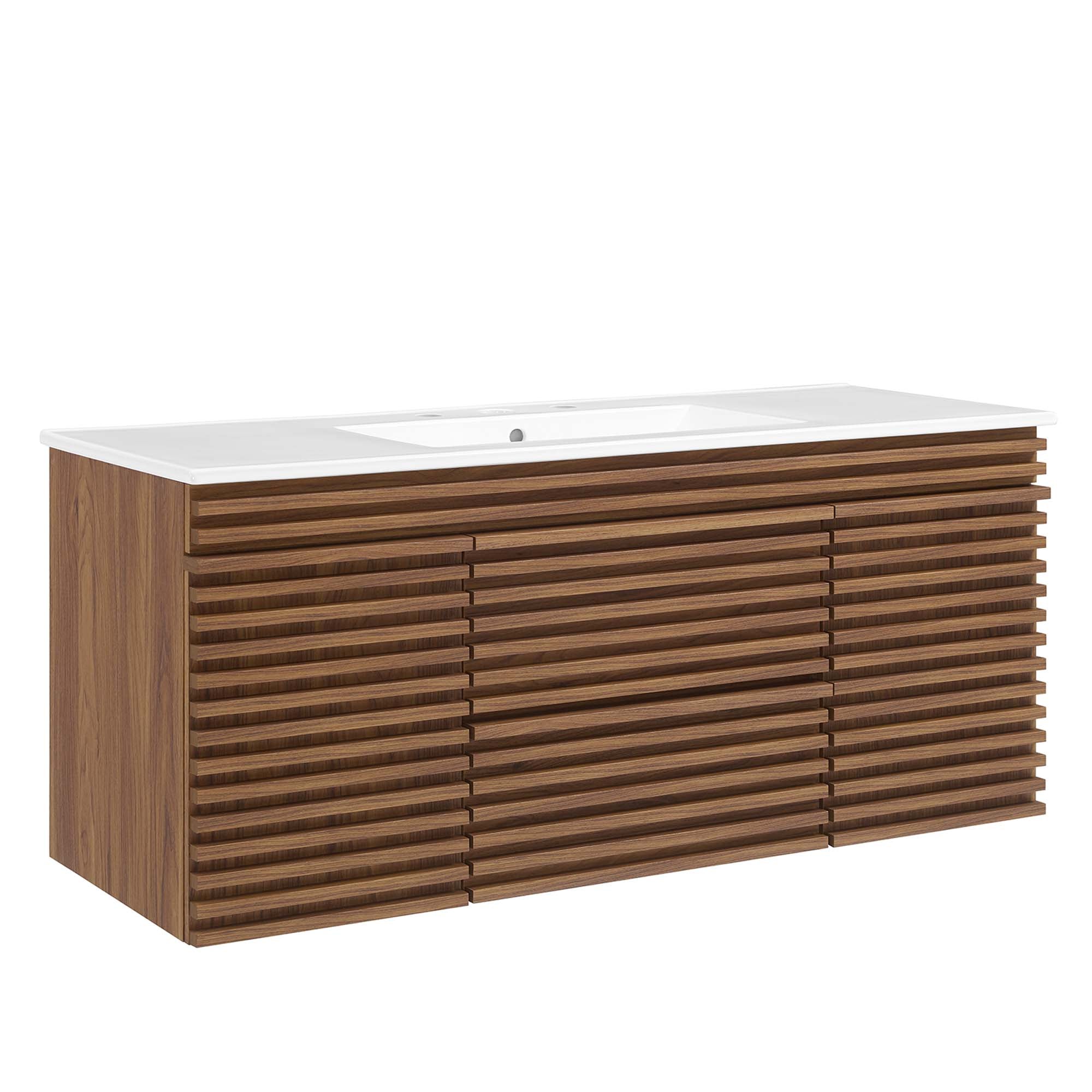 Render 48" Wall-Mount Bathroom Vanity by Modway