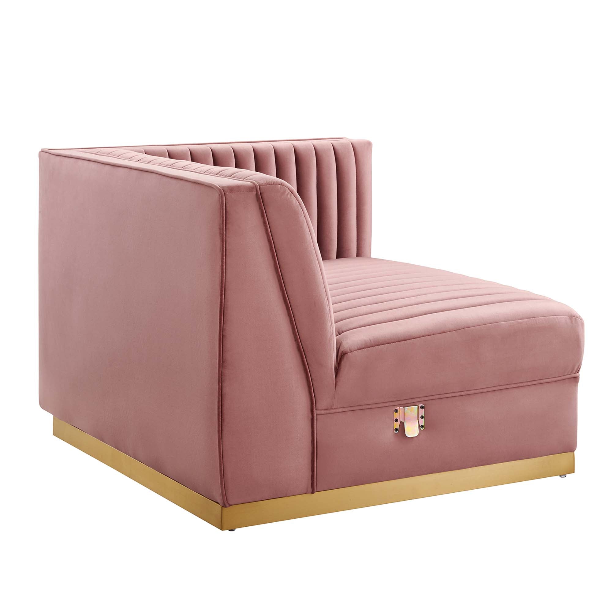 Sanguine 4-Piece Channel Tufted Performance Velvet Modular Sectional Sofa by Modway