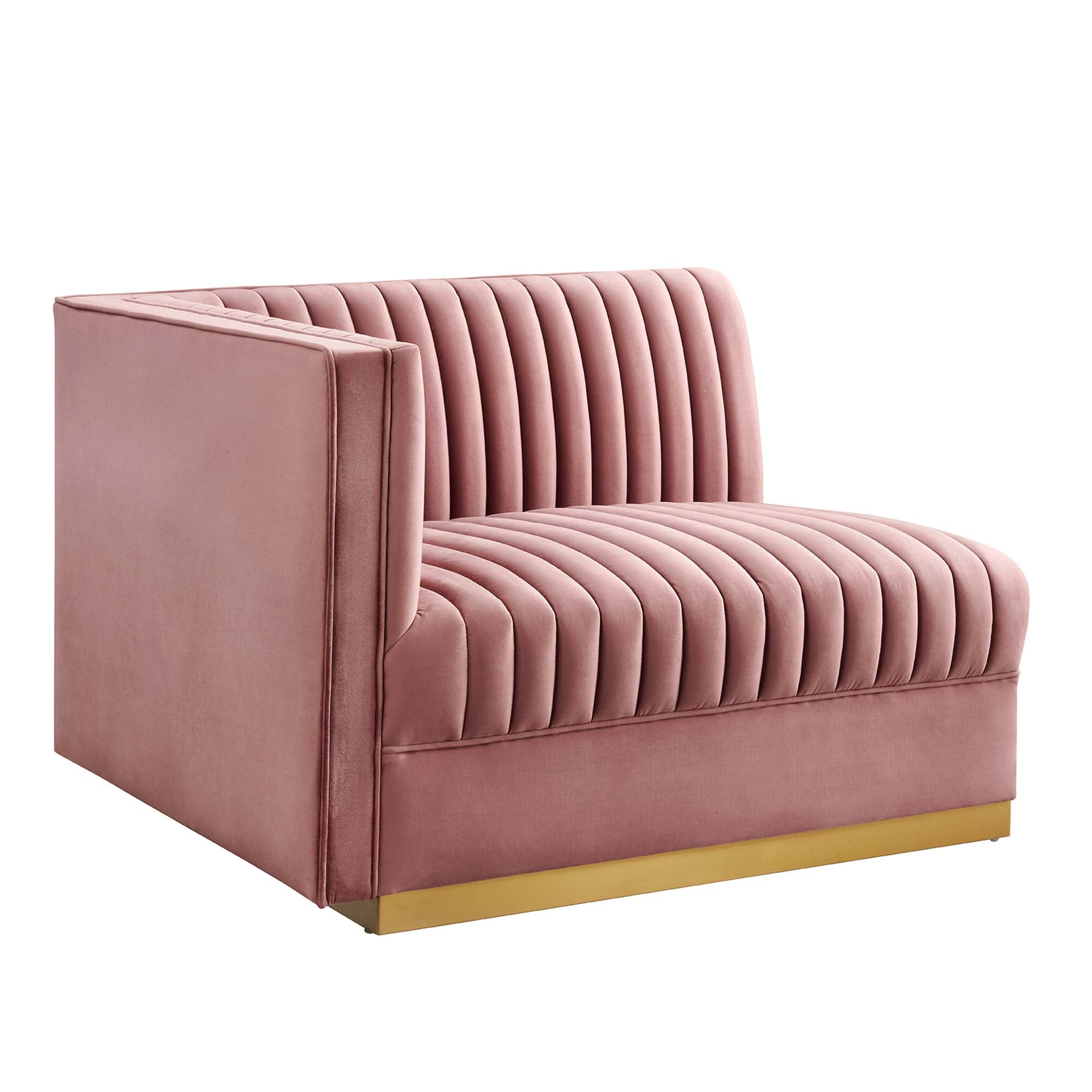 Sanguine Channel Tufted Performance Velvet 4-Seat Modular Sectional Sofa by Modway