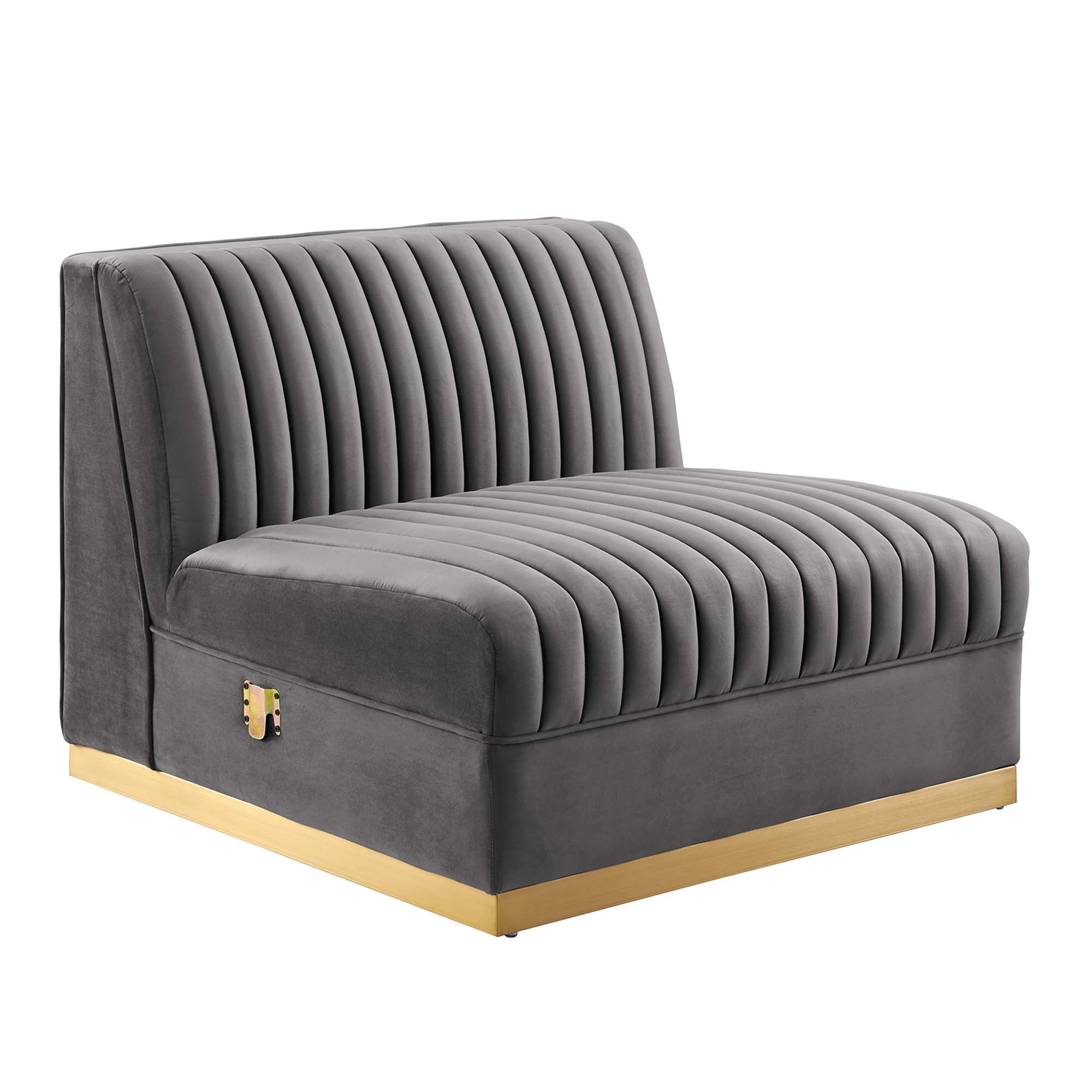 Sanguine Channel Tufted Performance Velvet 4-Seat Modular Sectional Sofa by Modway