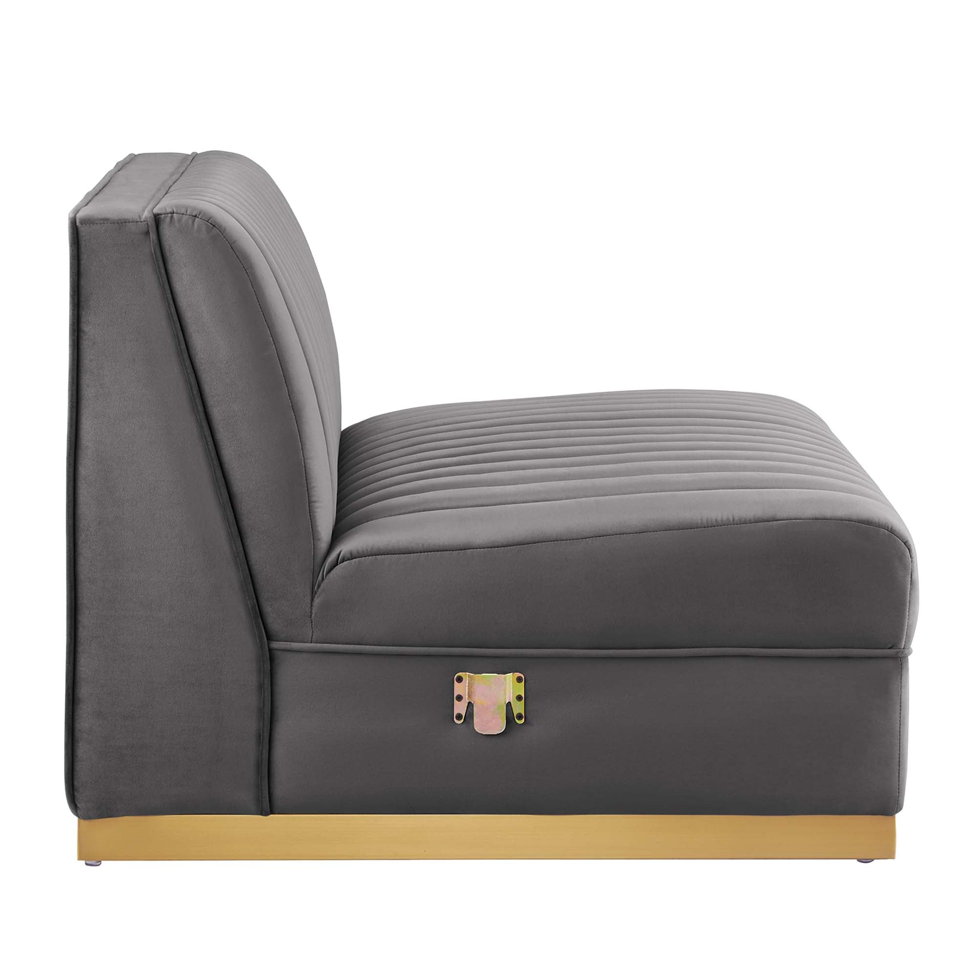 Sanguine 7-Piece Channel Tufted Performance Velvet Right-Facing Modular Sectional Sofa by Modway