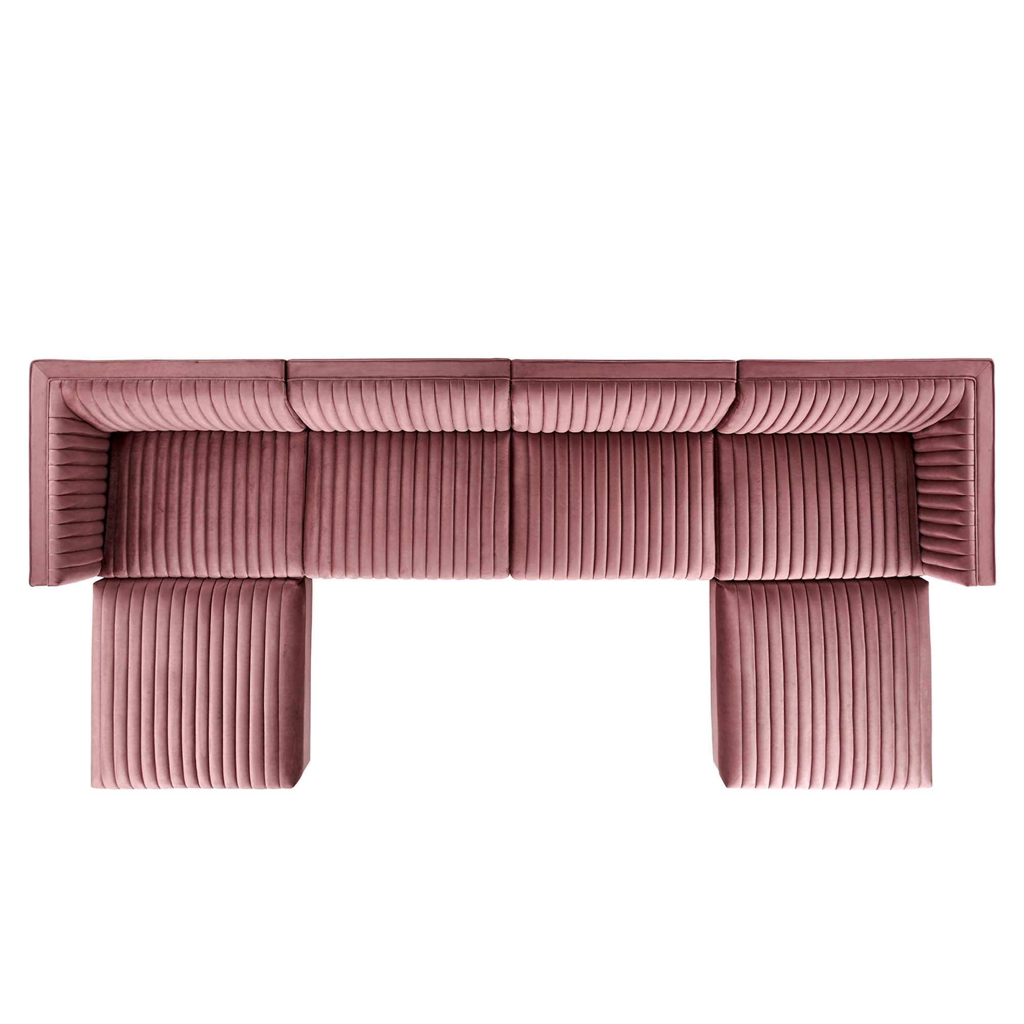 Sanguine 6-Piece Channel Tufted Performance Velvet Modular Sectional Sofa by Modway