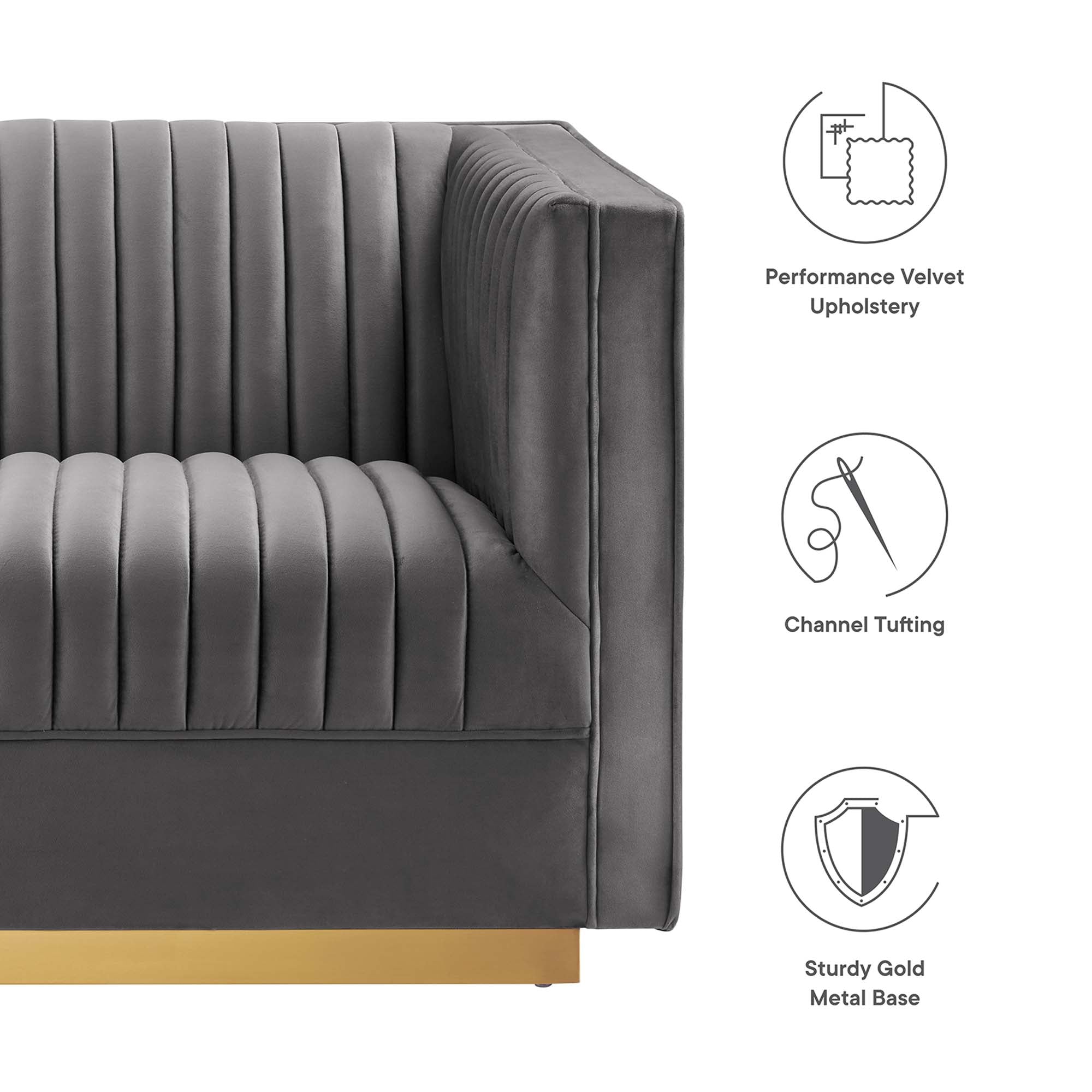 Sanguine 6-Piece Channel Tufted Performance Velvet Modular Sectional Sofa by Modway