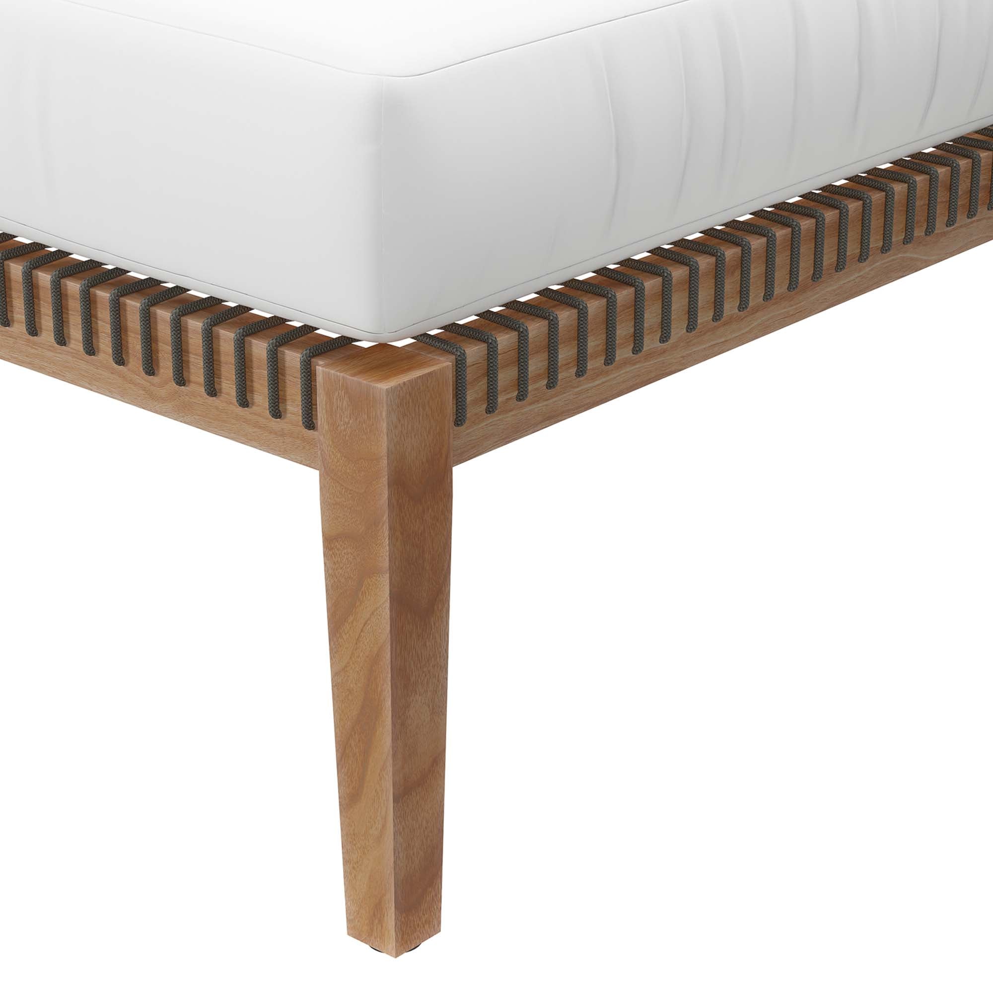 Clearwater Outdoor Patio Teak Wood Ottoman by Modway
