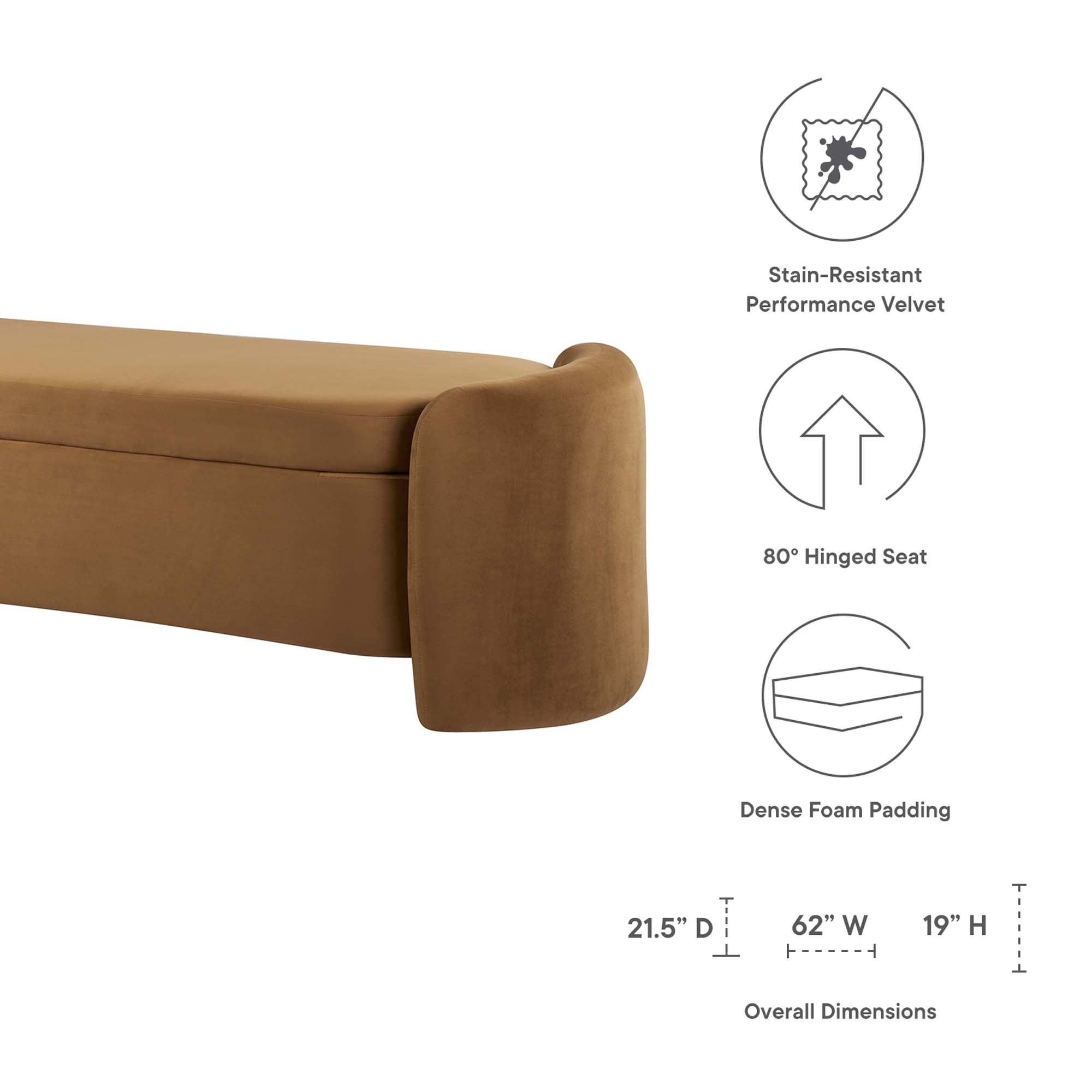 Nebula Upholstered Performance Velvet Bench by Modway - Best Buy Furniture