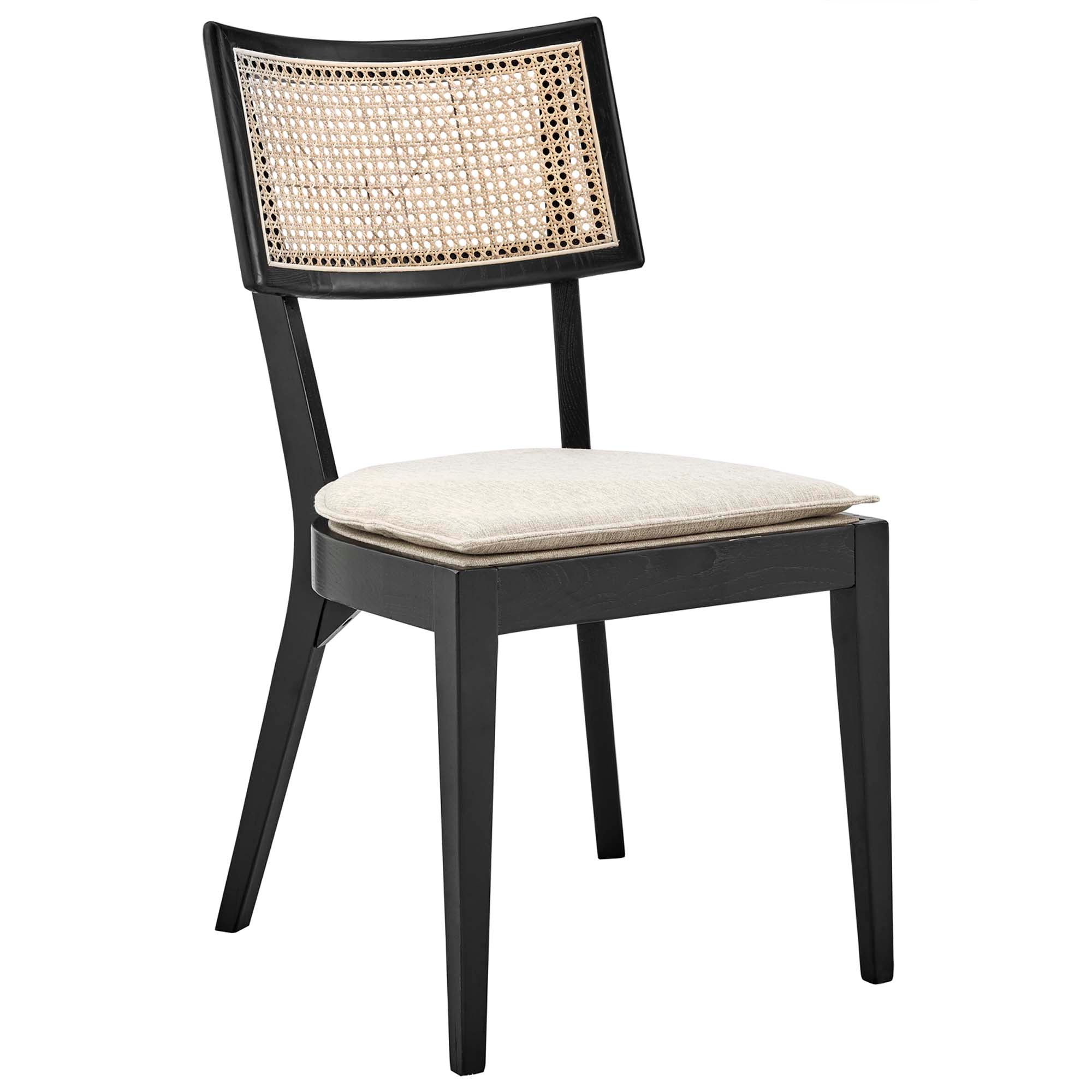 Caledonia Fabric Upholstered Wood Dining Chair Set of 2 by Modway