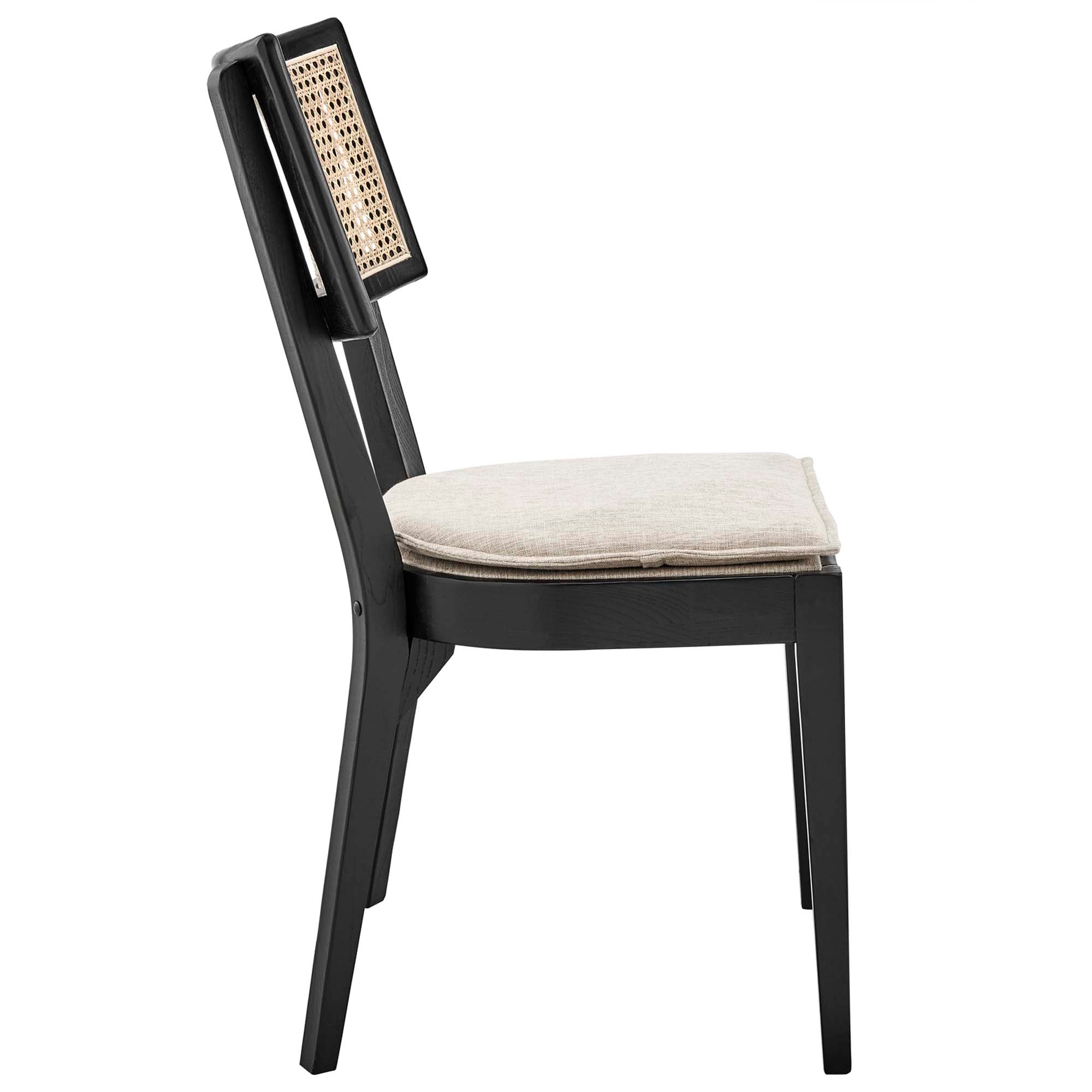 Caledonia Fabric Upholstered Wood Dining Chair Set of 2 by Modway