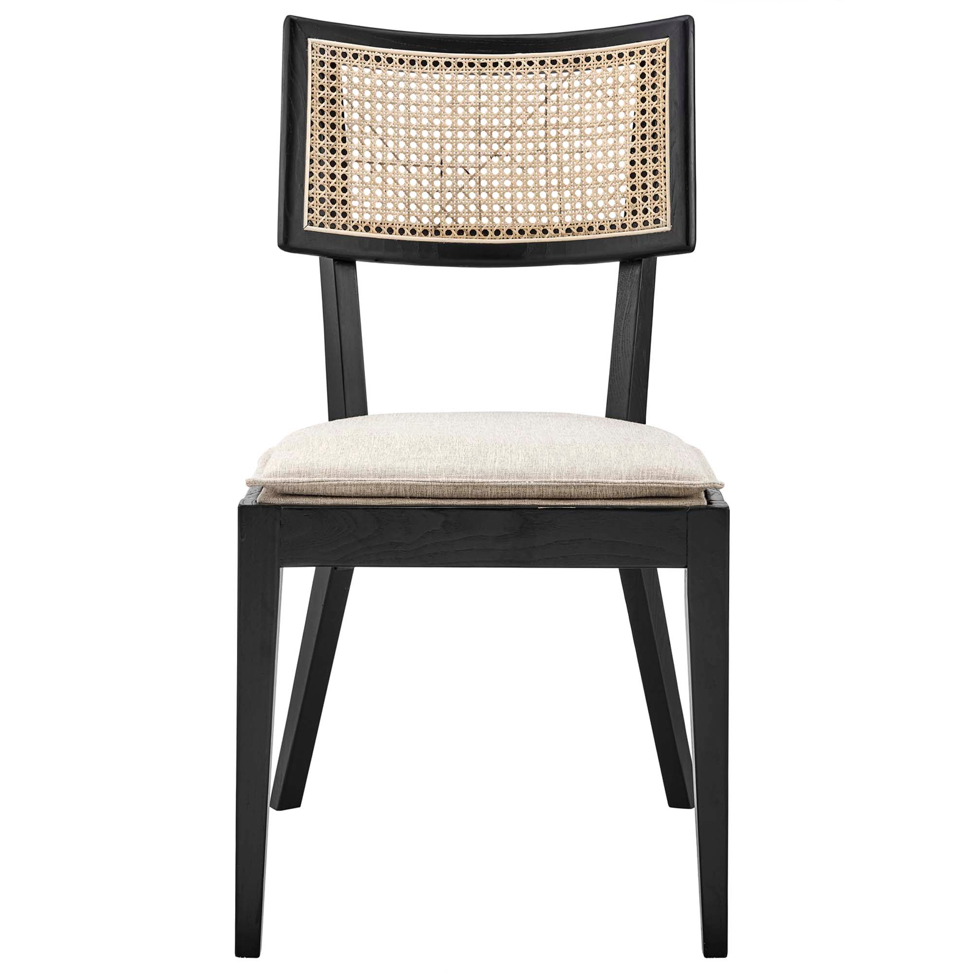 Caledonia Fabric Upholstered Wood Dining Chair Set of 2 by Modway