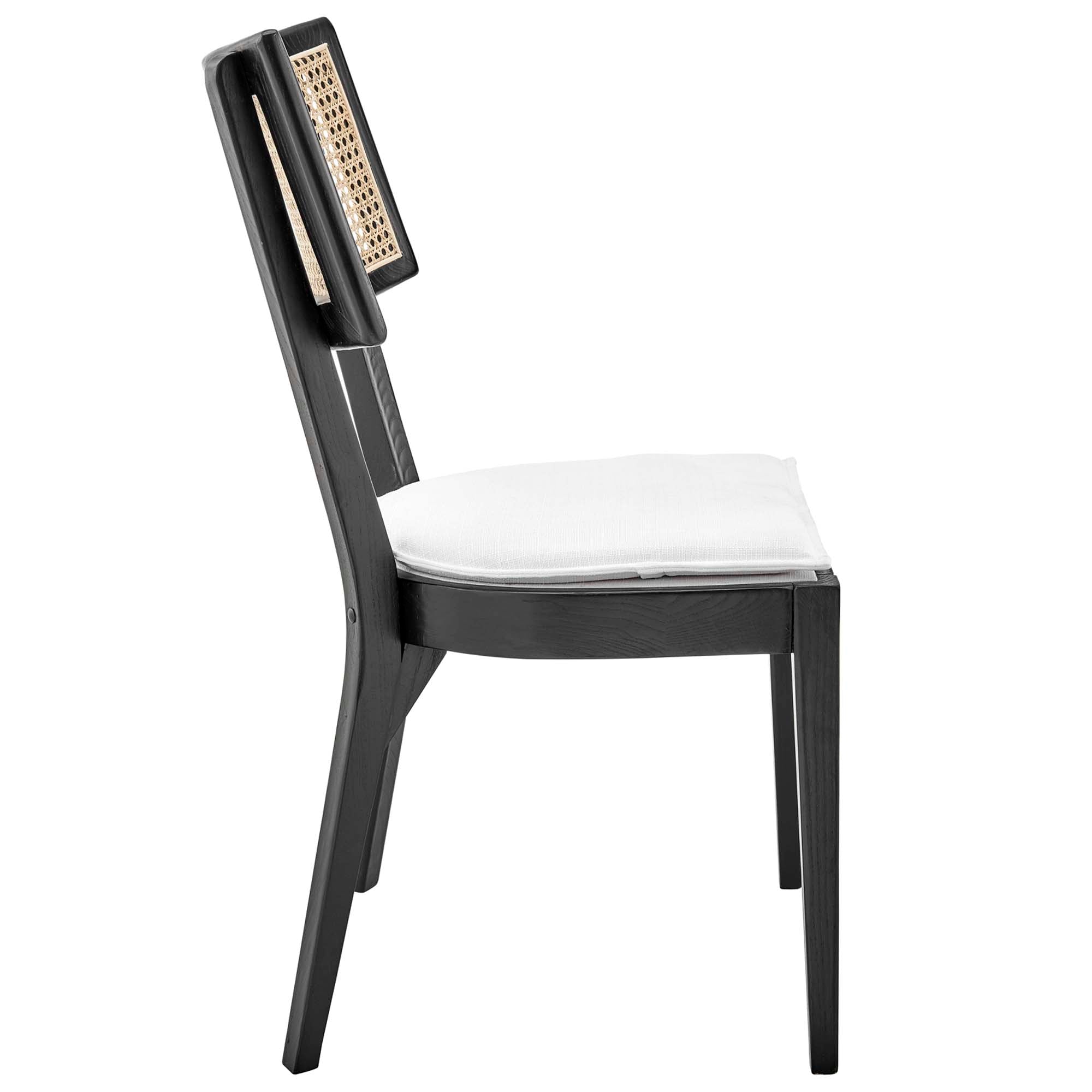 Caledonia Fabric Upholstered Wood Dining Chair Set of 2 by Modway
