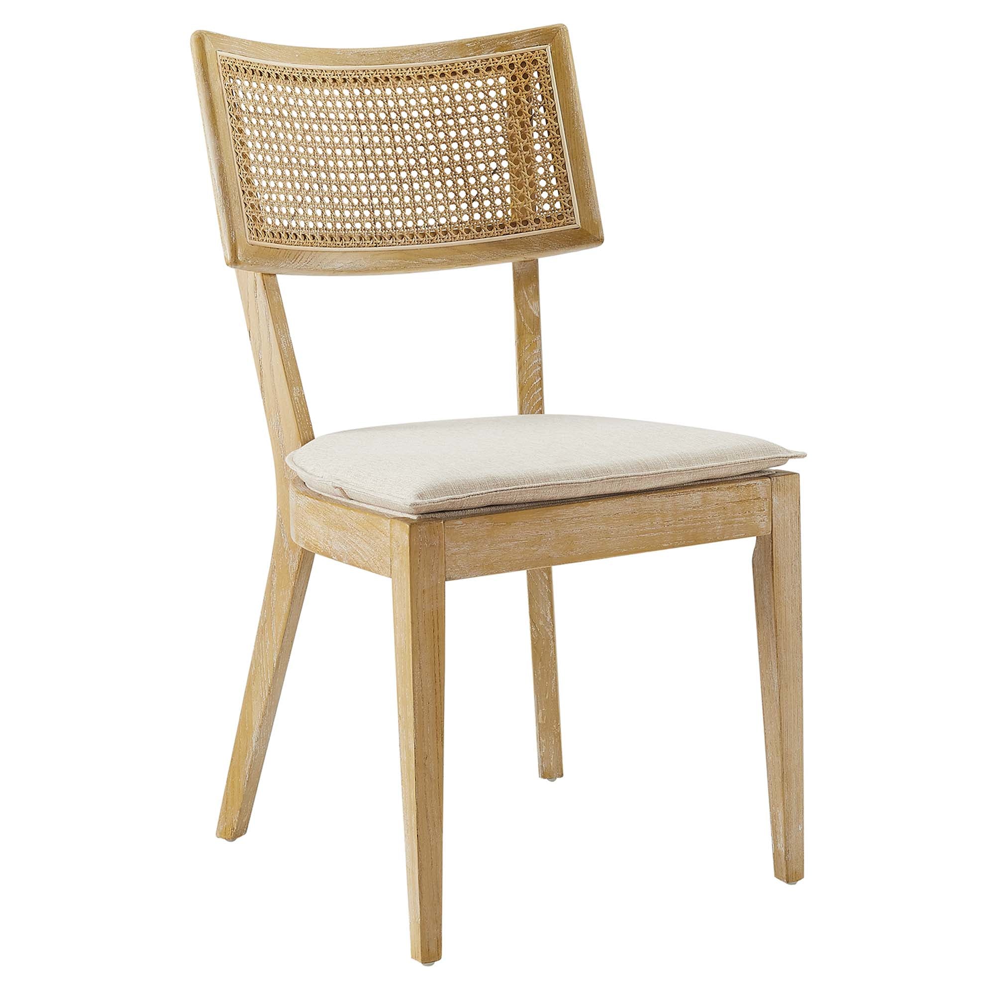 Caledonia Fabric Upholstered Wood Dining Chair Set of 2 by Modway