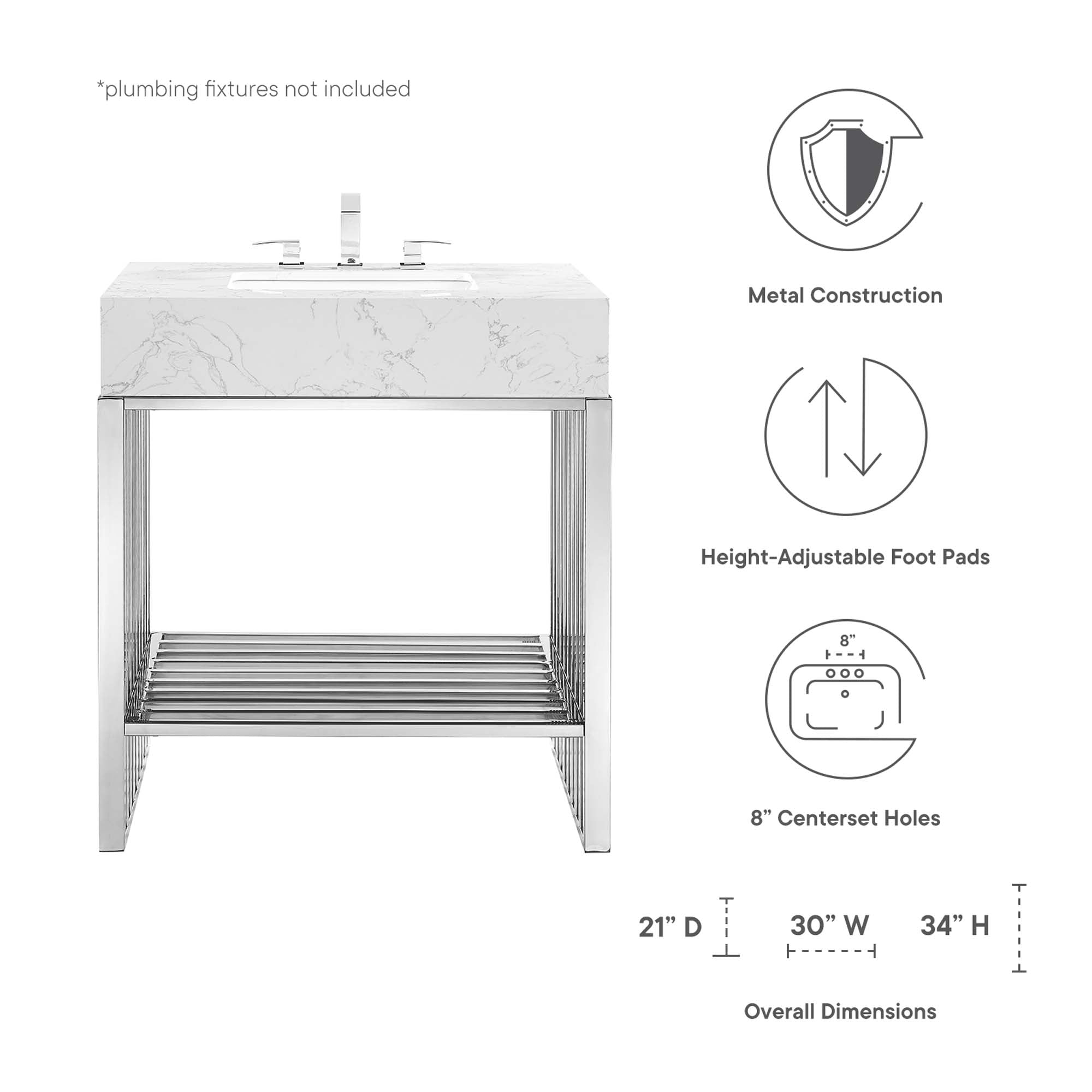 Gridiron 30" Bathroom Vanity by Modway