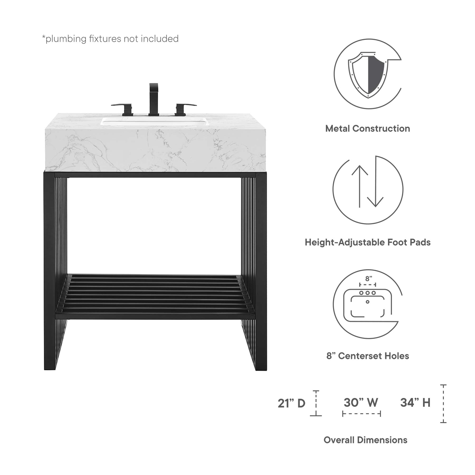 Gridiron 30" Bathroom Vanity by Modway