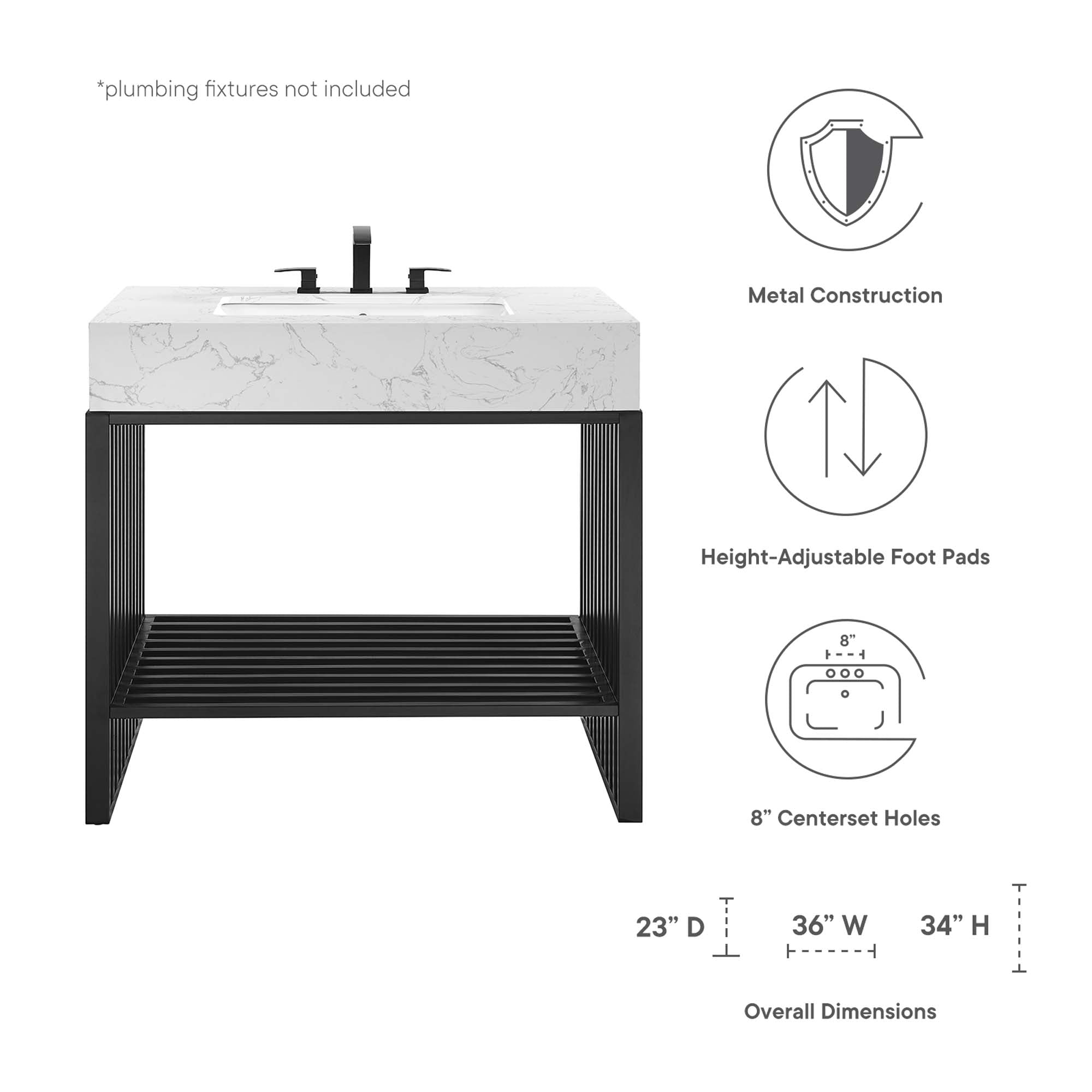 Gridiron 36" Bathroom Vanity by Modway