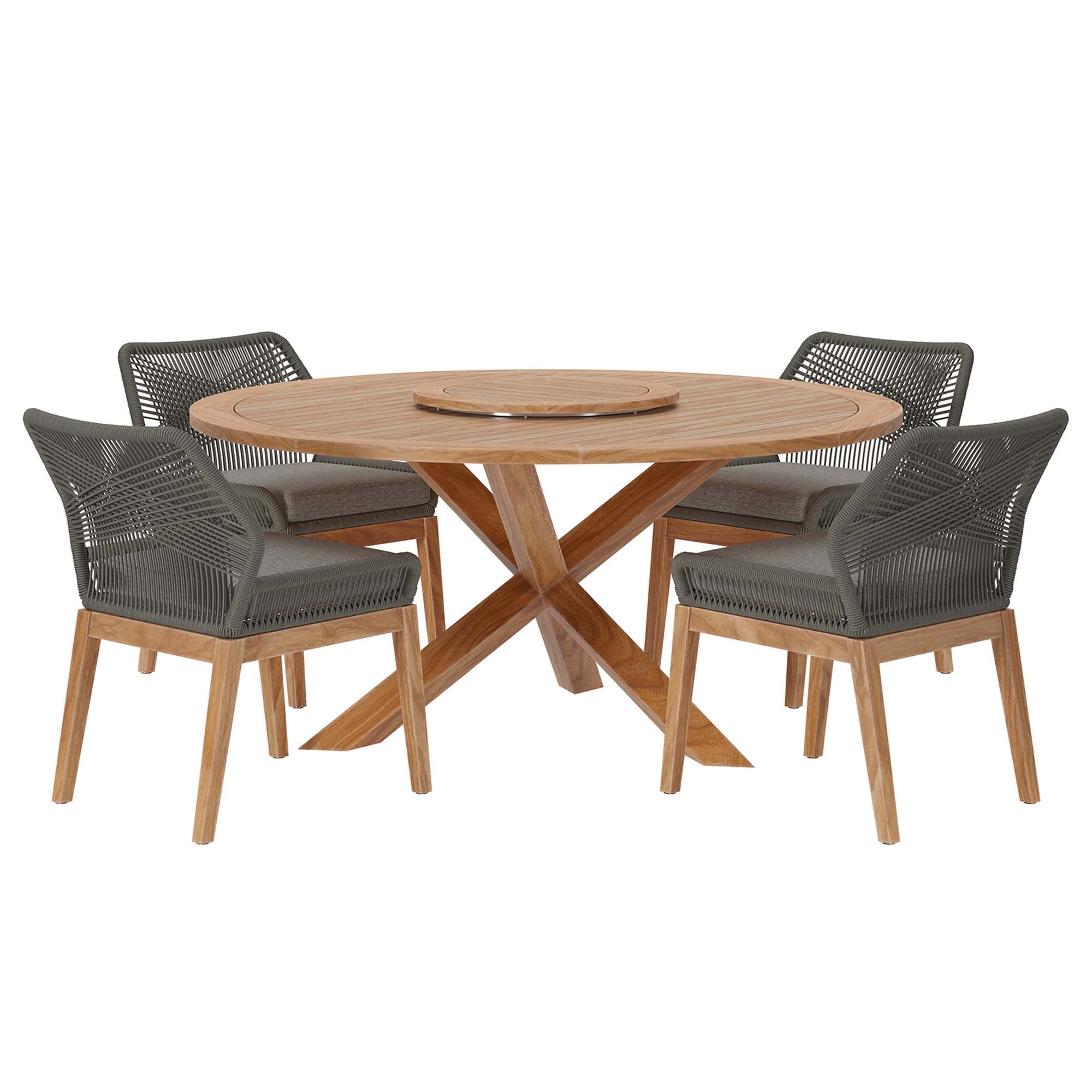 Wellspring 5-Piece Outdoor Patio Teak Wood Dining Set by Modway