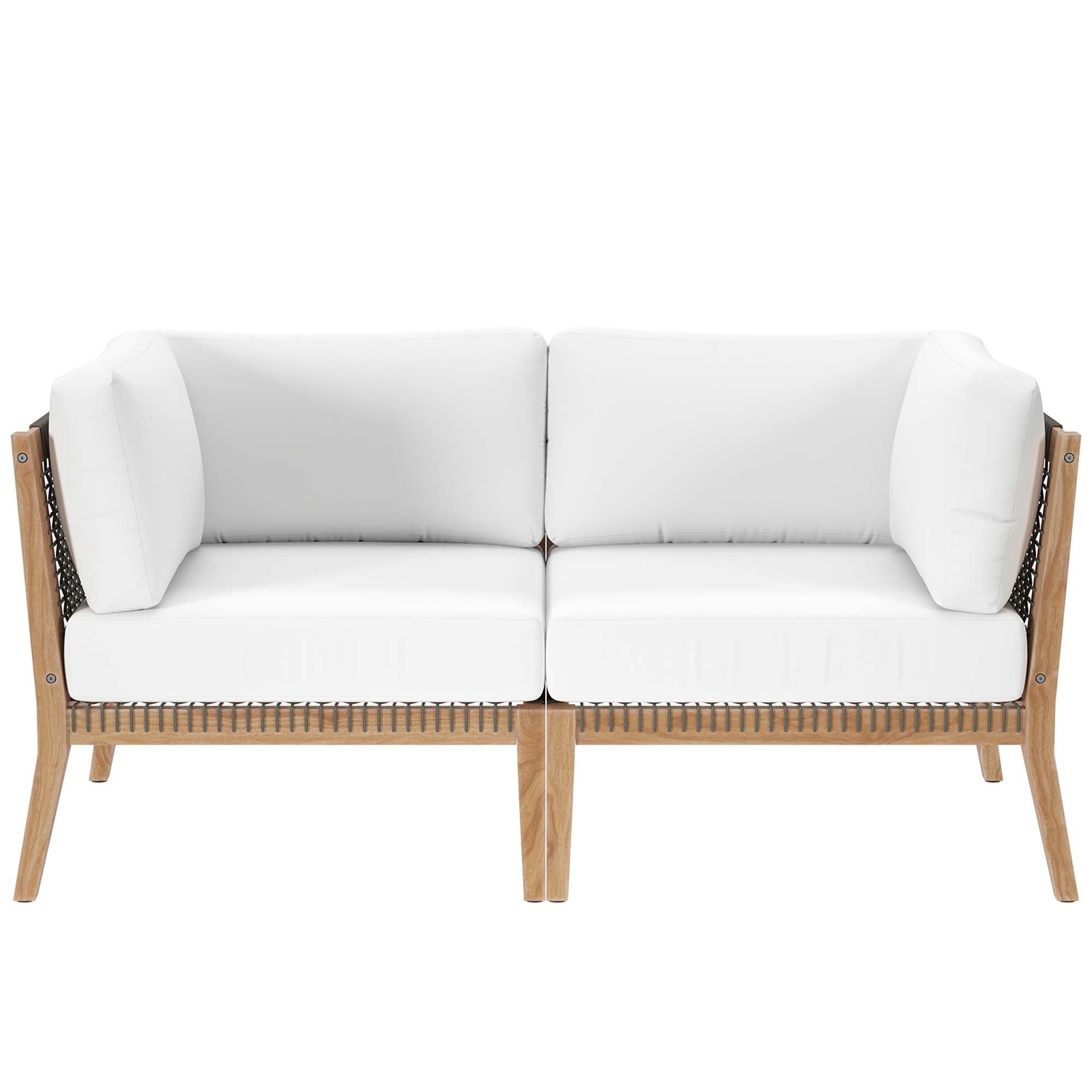 Clearwater Outdoor Patio Teak Wood Loveseat by Modway