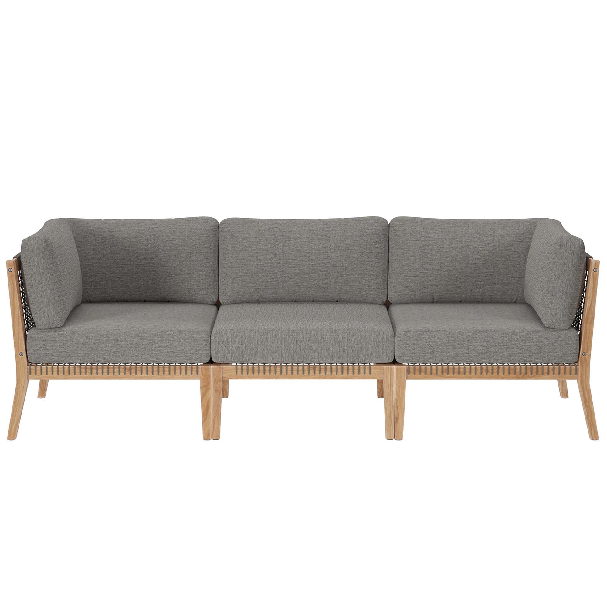 Clearwater Outdoor Patio Teak Wood Sofa by Modway