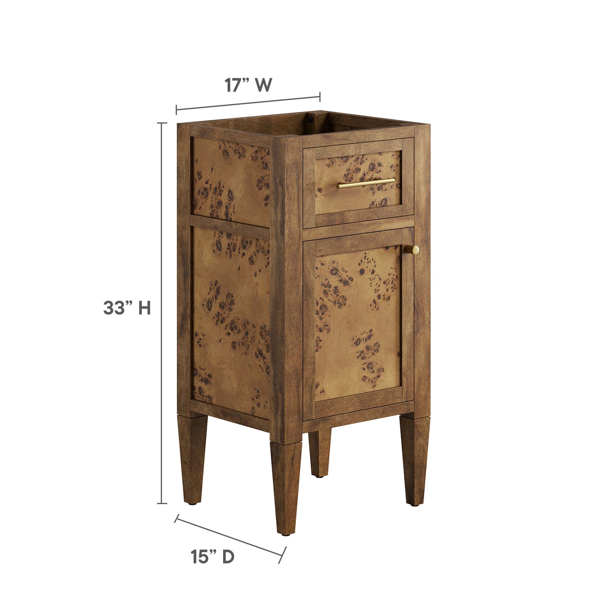 Elysian 18" Wood Bathroom Vanity Cabinet (Sink Basin Not Included) by Modway