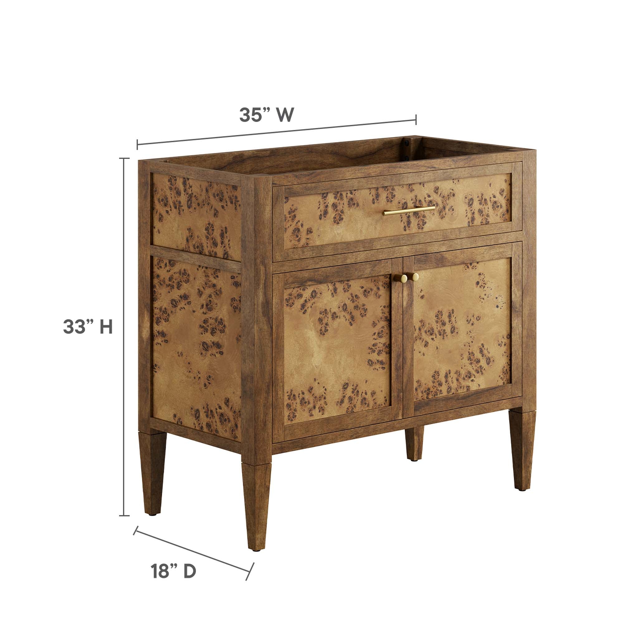 Elysian 36" Wood Bathroom Vanity Cabinet (Sink Basin Not Included) by Modway