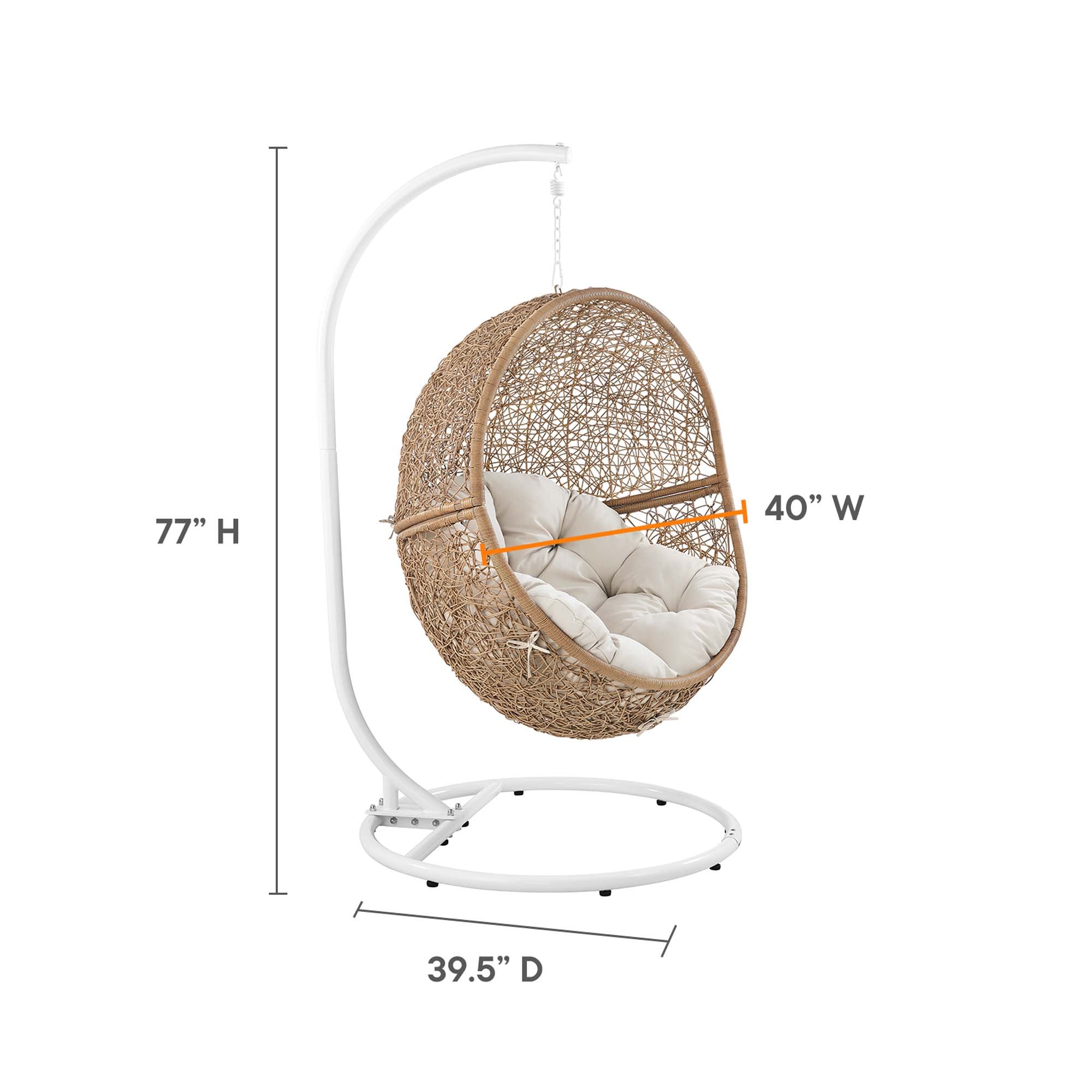 Encase Outdoor Patio Rattan Swing Chair by Modway