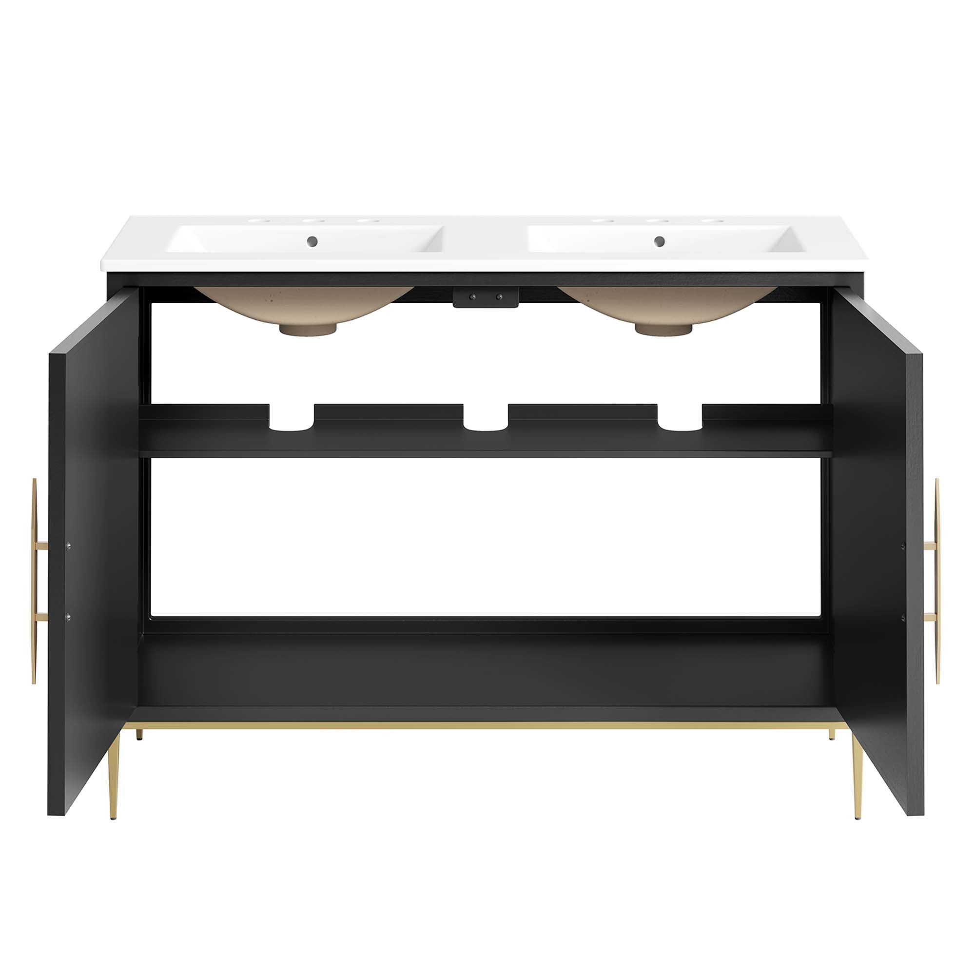 Awaken 48" Double Sink Bathroom Vanity by Modway