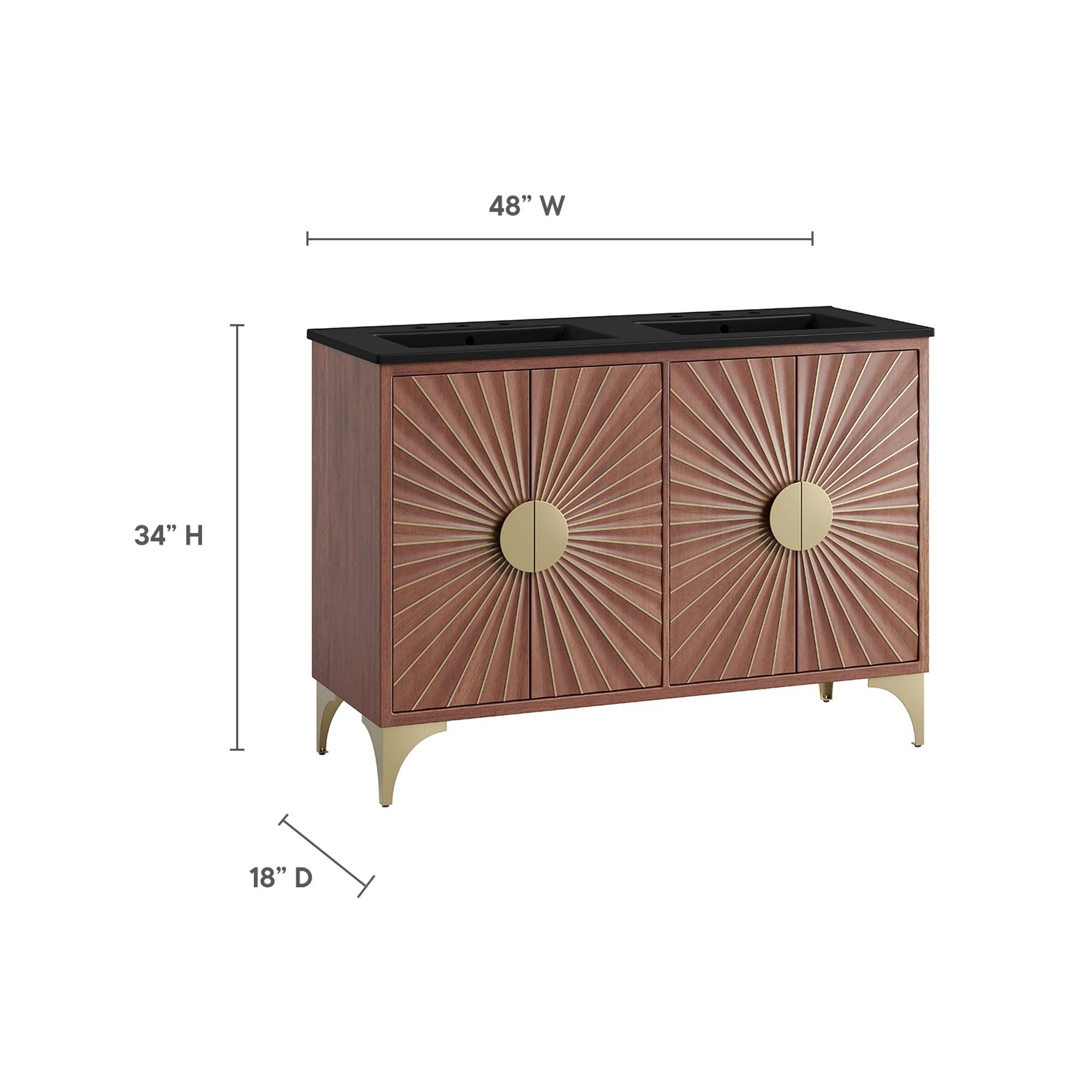 Daylight 48" Double Sink Bathroom Vanity by Modway