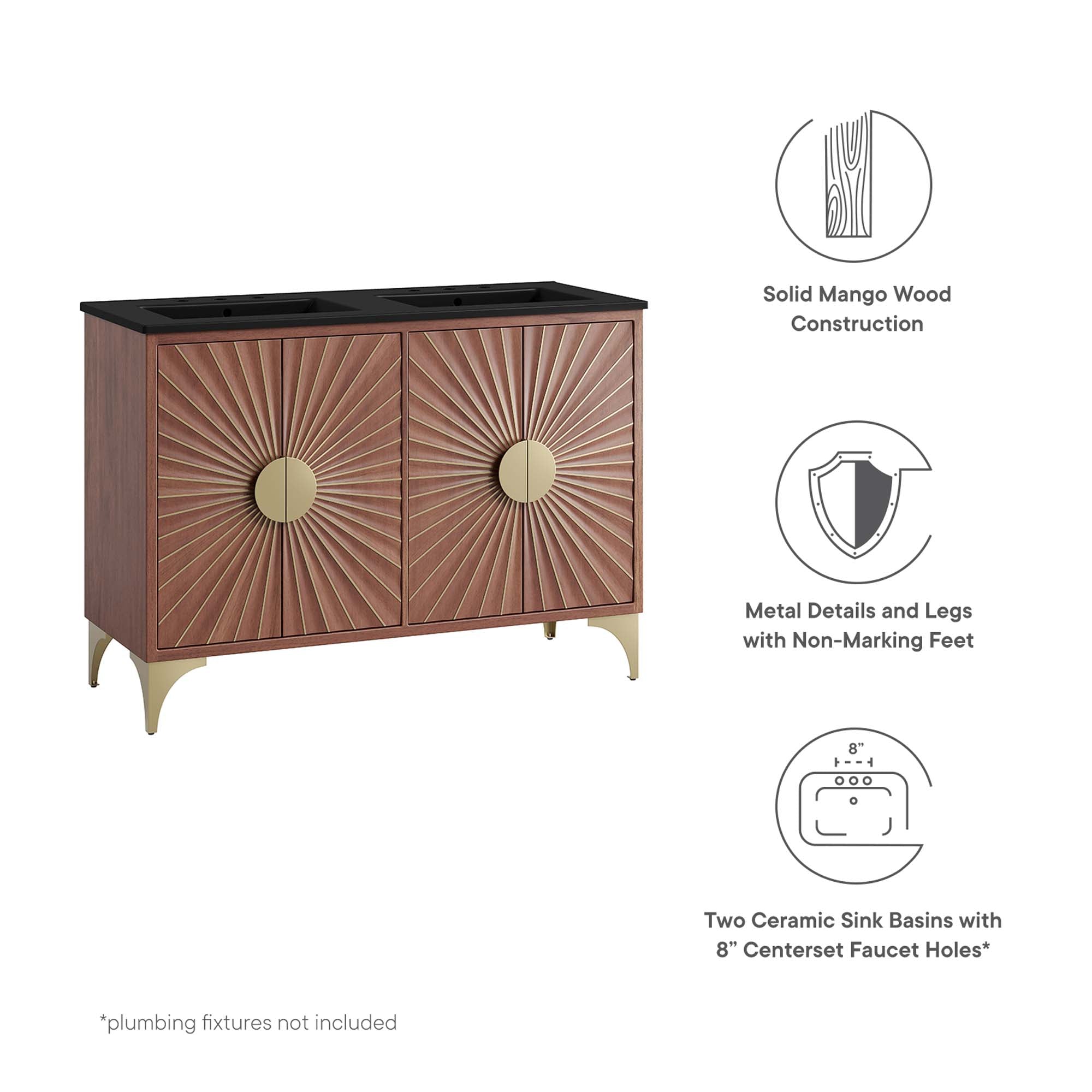 Daylight 48" Double Sink Bathroom Vanity by Modway