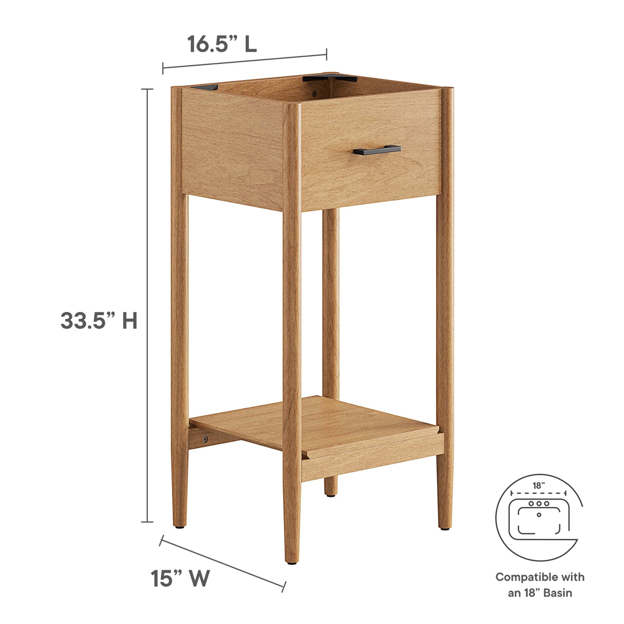 Zaire 18" Bathroom Vanity Cabinet (Sink Basin Not Included) by Modway