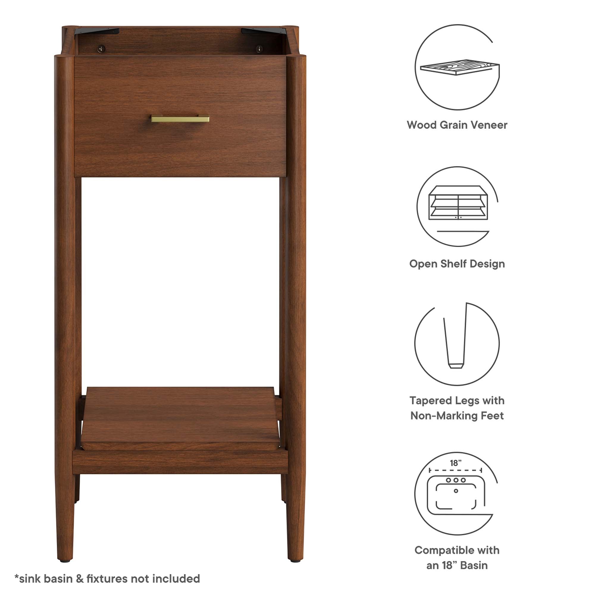 Zaire 18" Bathroom Vanity Cabinet (Sink Basin Not Included) by Modway