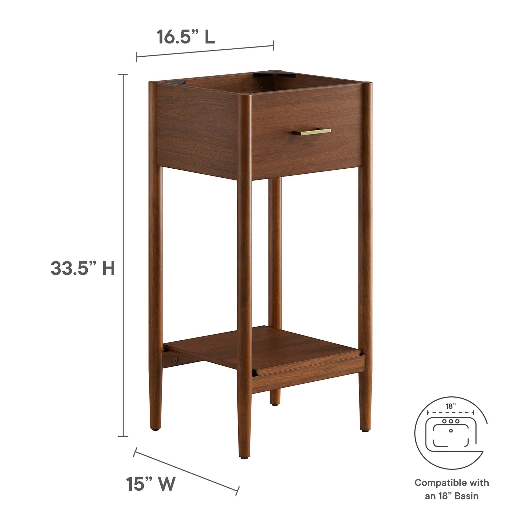 Zaire 18" Bathroom Vanity Cabinet (Sink Basin Not Included) by Modway