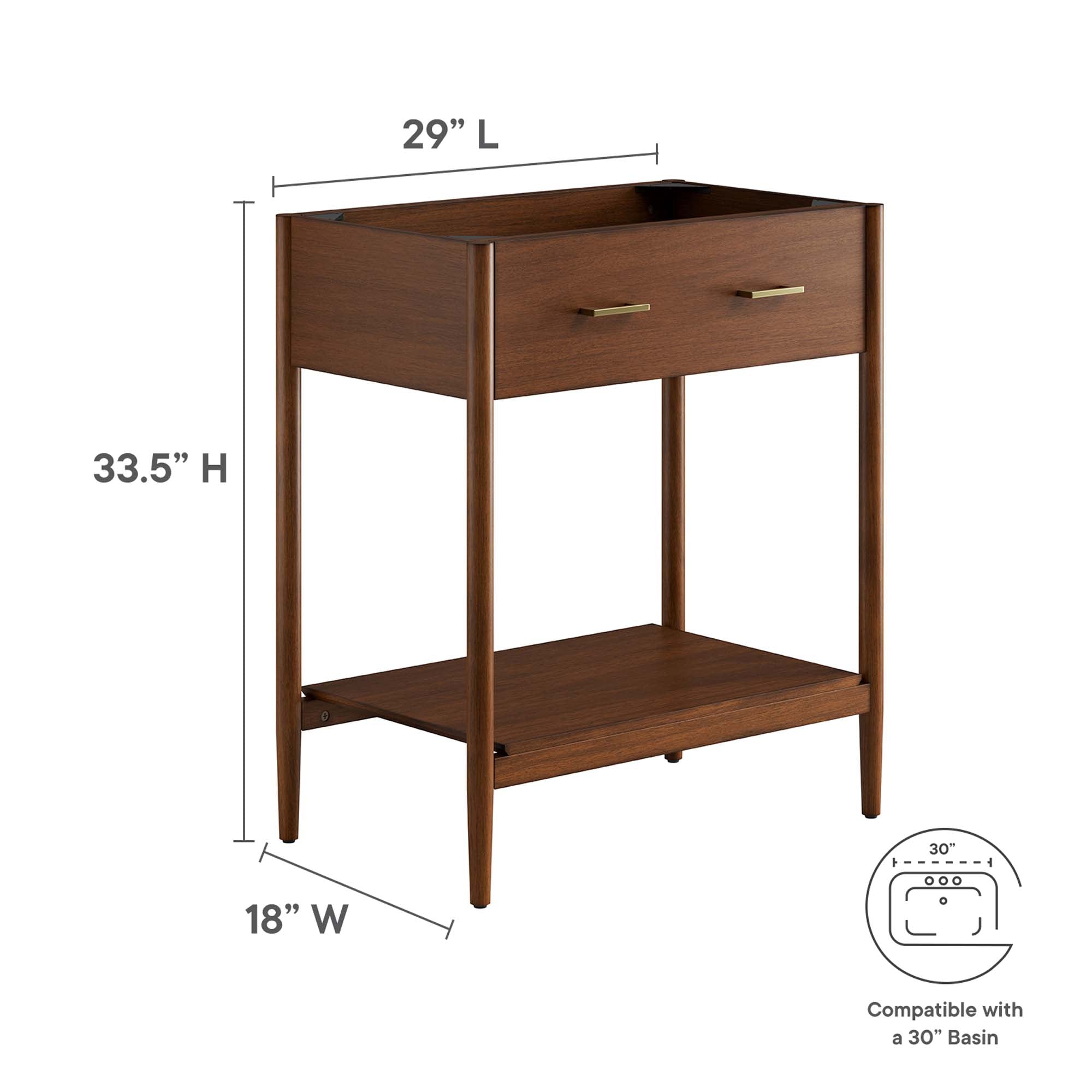 Zaire 30" Bathroom Vanity Cabinet (Sink Basin Not Included) by Modway