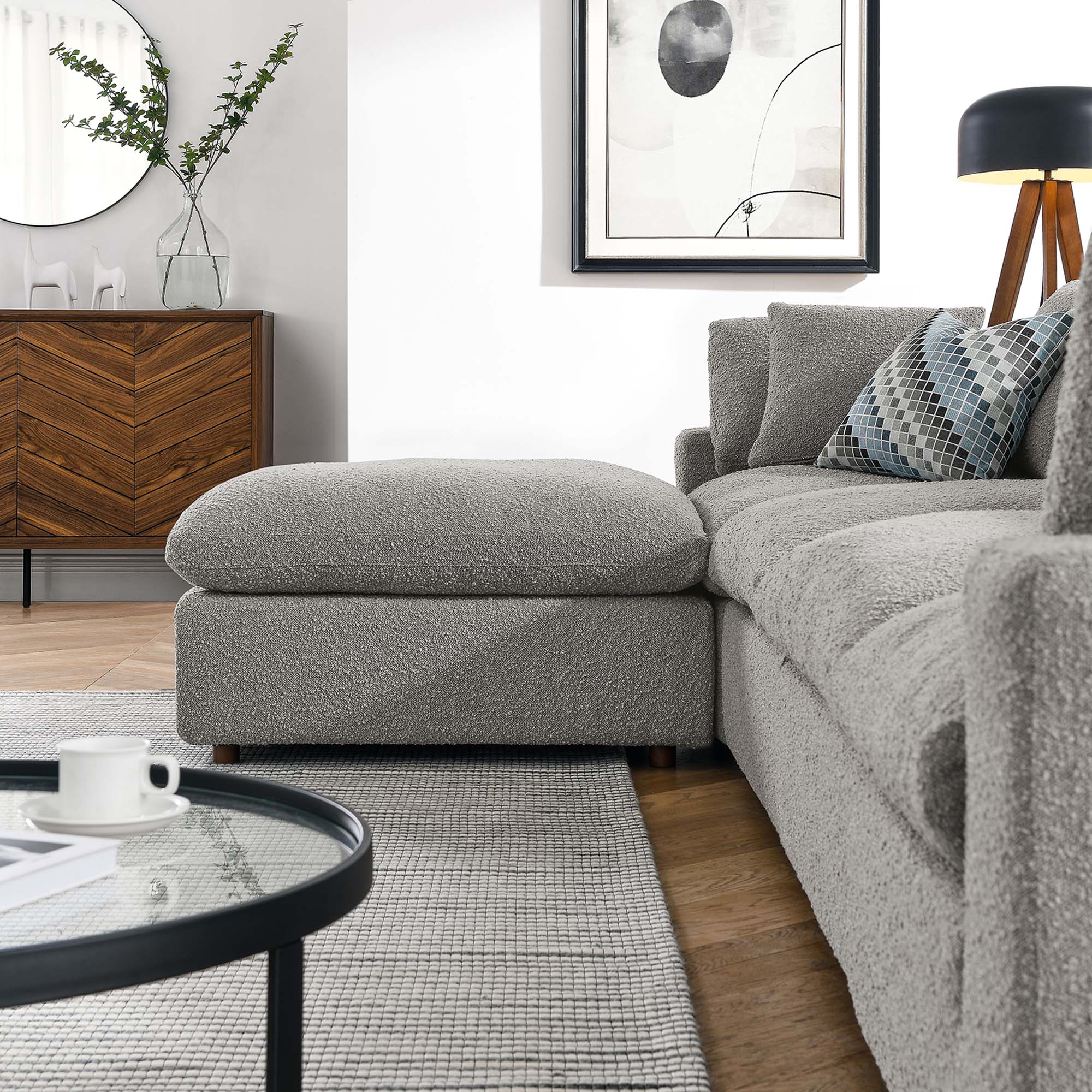 Commix 5-Piece Down Filled Overstuffed Boucle Fabric Sectional Sofa by Modway