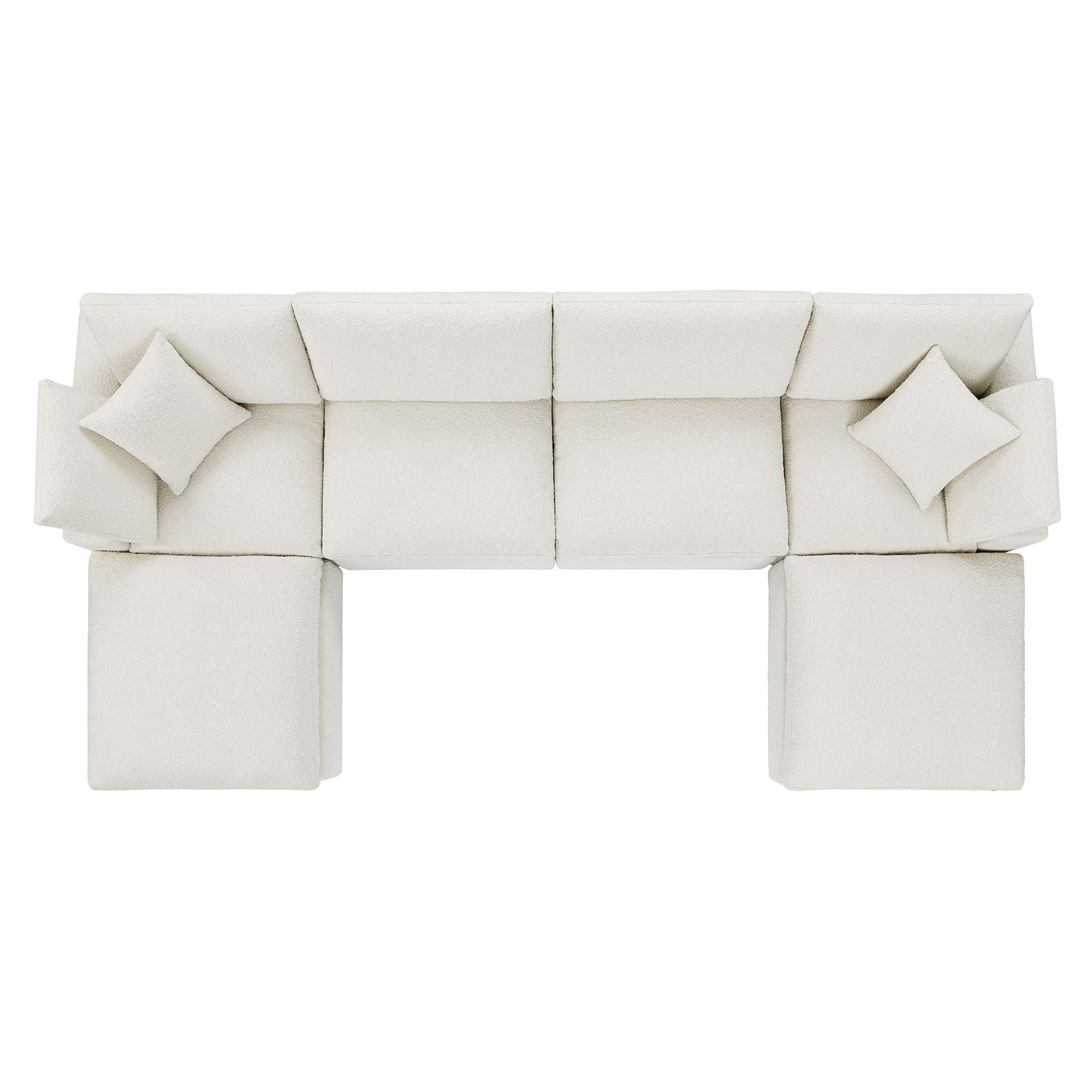 Commix 6-Piece Down Filled Overstuffed Boucle Sectional Sofa by Modway