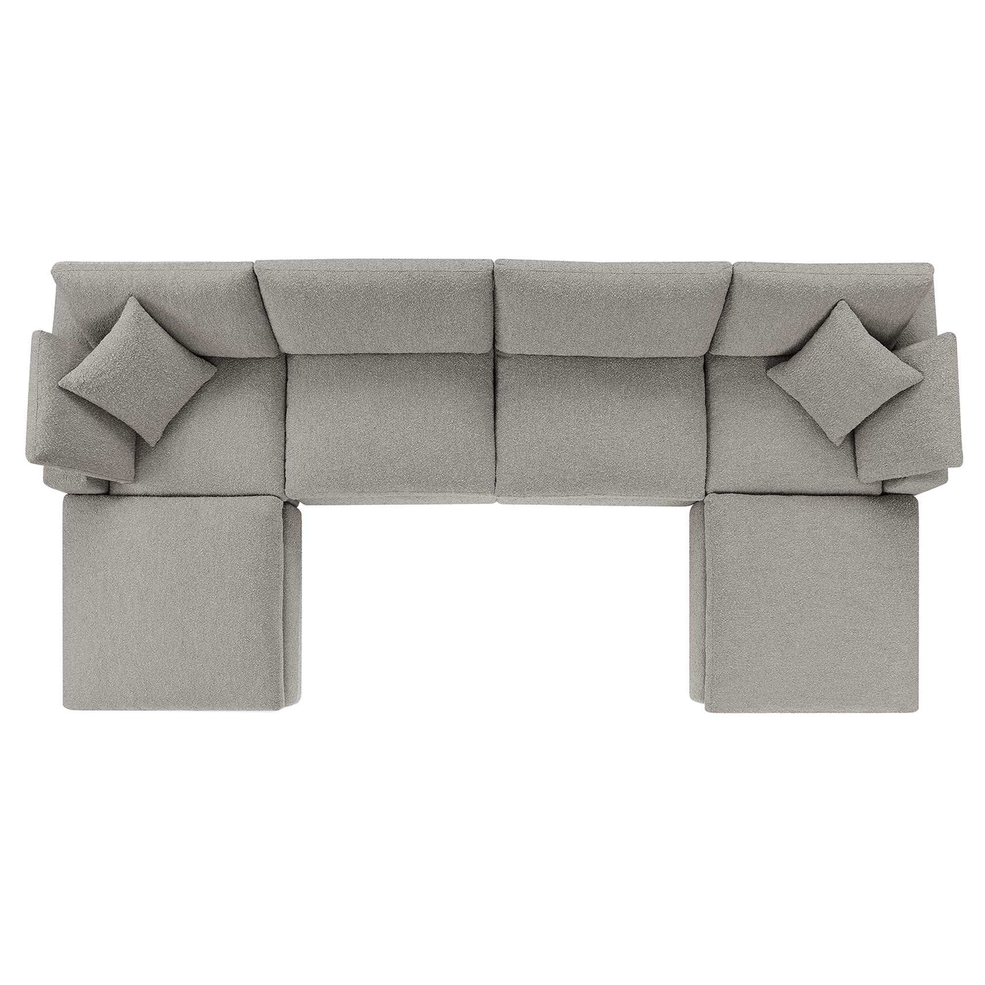 Commix 6-Piece Down Filled Overstuffed Boucle Sectional Sofa by Modway