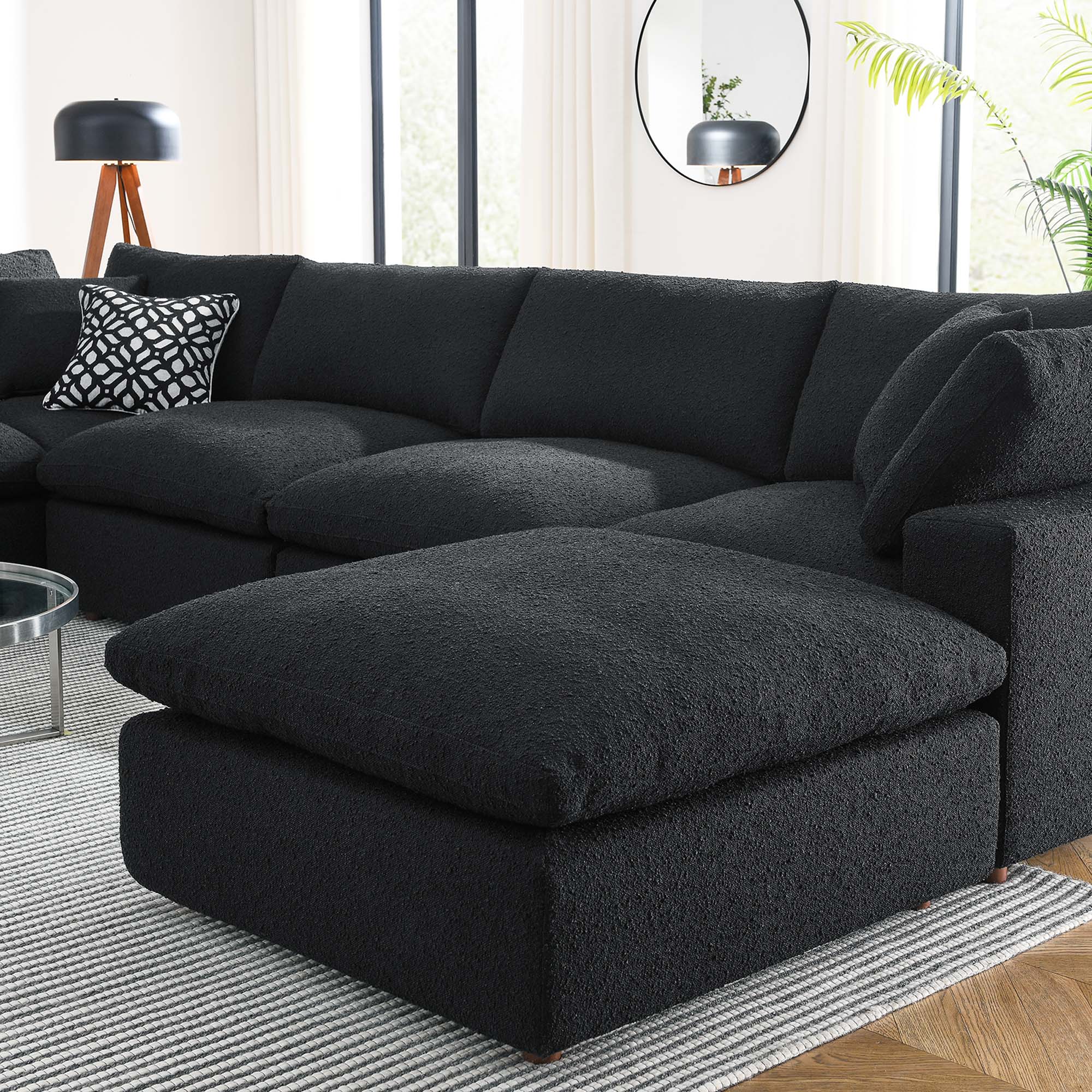 Commix 7-Piece Down Filled Overstuffed Boucle Sectional Sofa by Modway