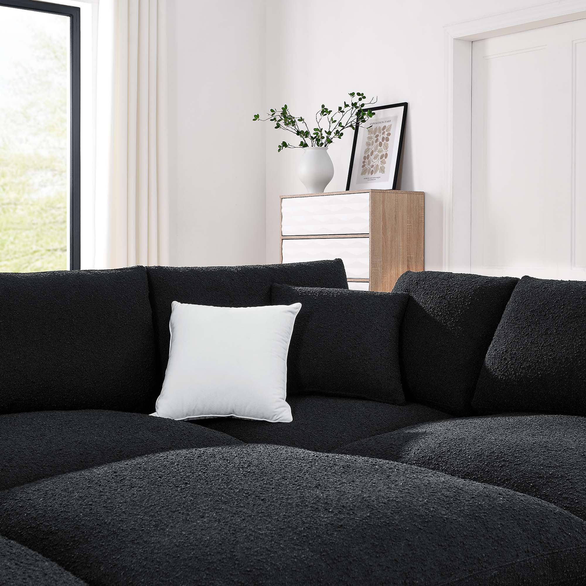 Commix 6-Piece Down Filled Overstuffed Boucle Fabric Sectional Sofa by Modway