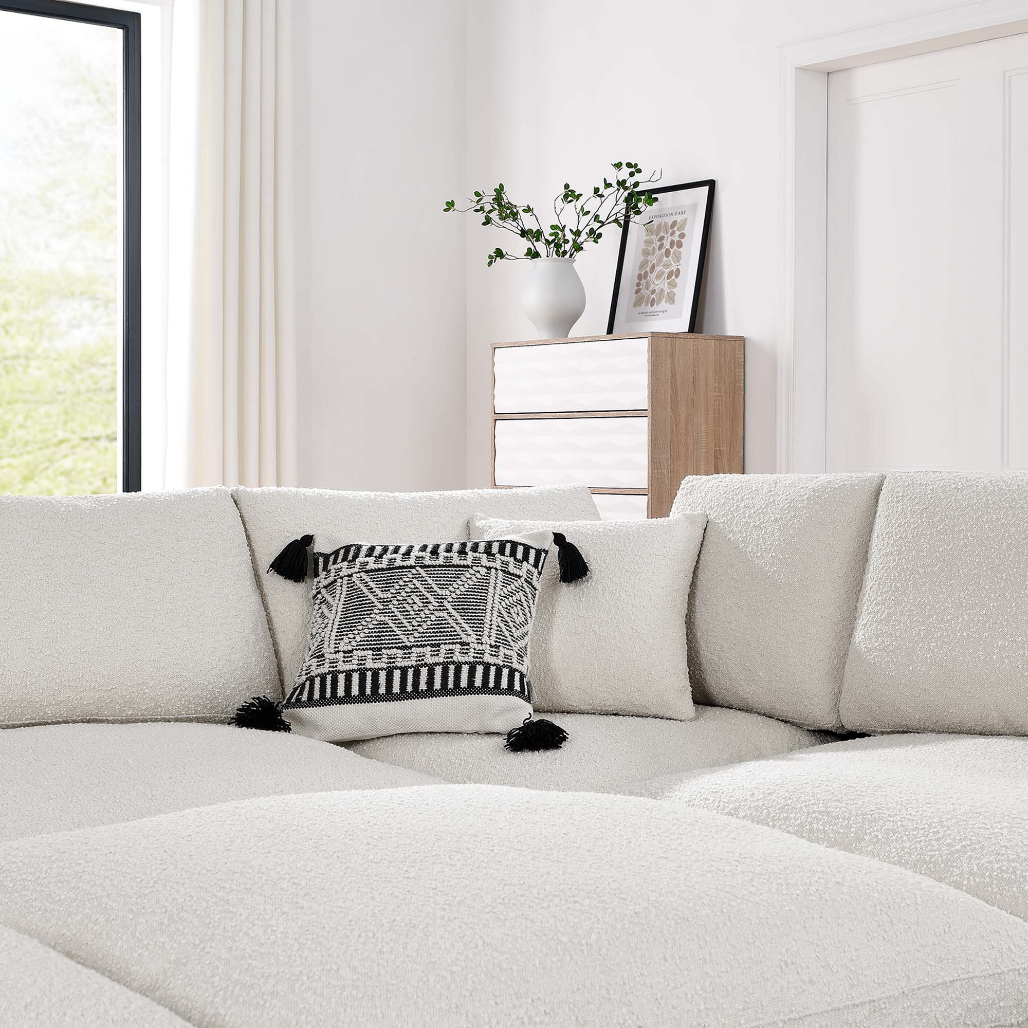 Commix 6-Piece Down Filled Overstuffed Boucle Fabric Sectional Sofa by Modway