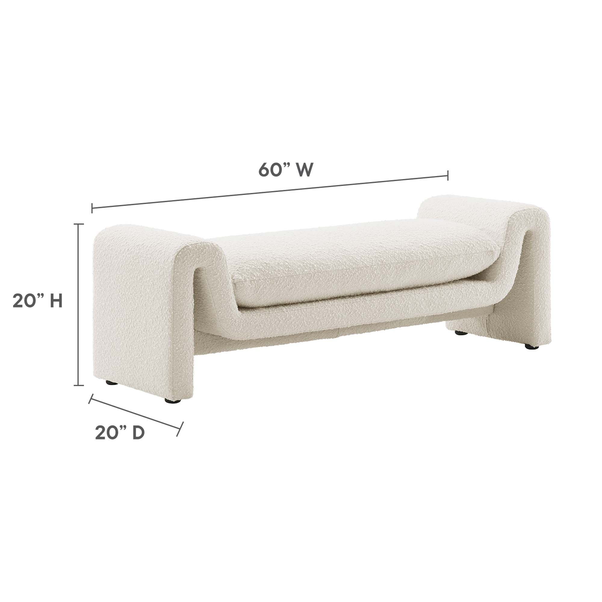 Waverly Boucle Fabric Bench by Modway