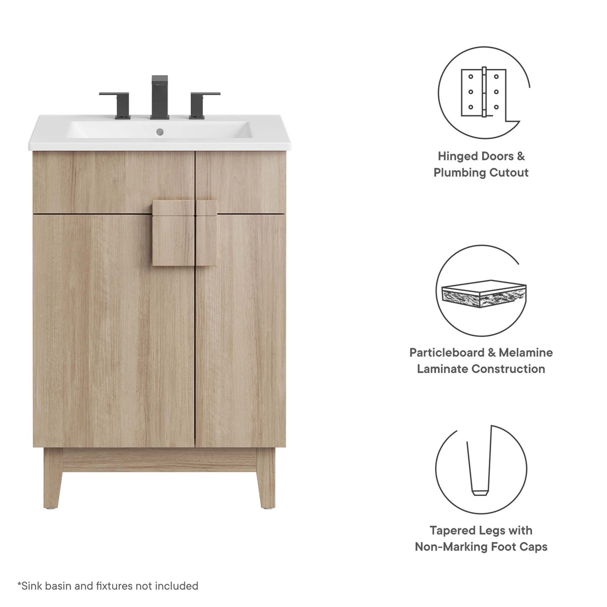 Miles 24� Bathroom Vanity Cabinet (Sink Basin Not Included) by Modway - Best Buy Furniture