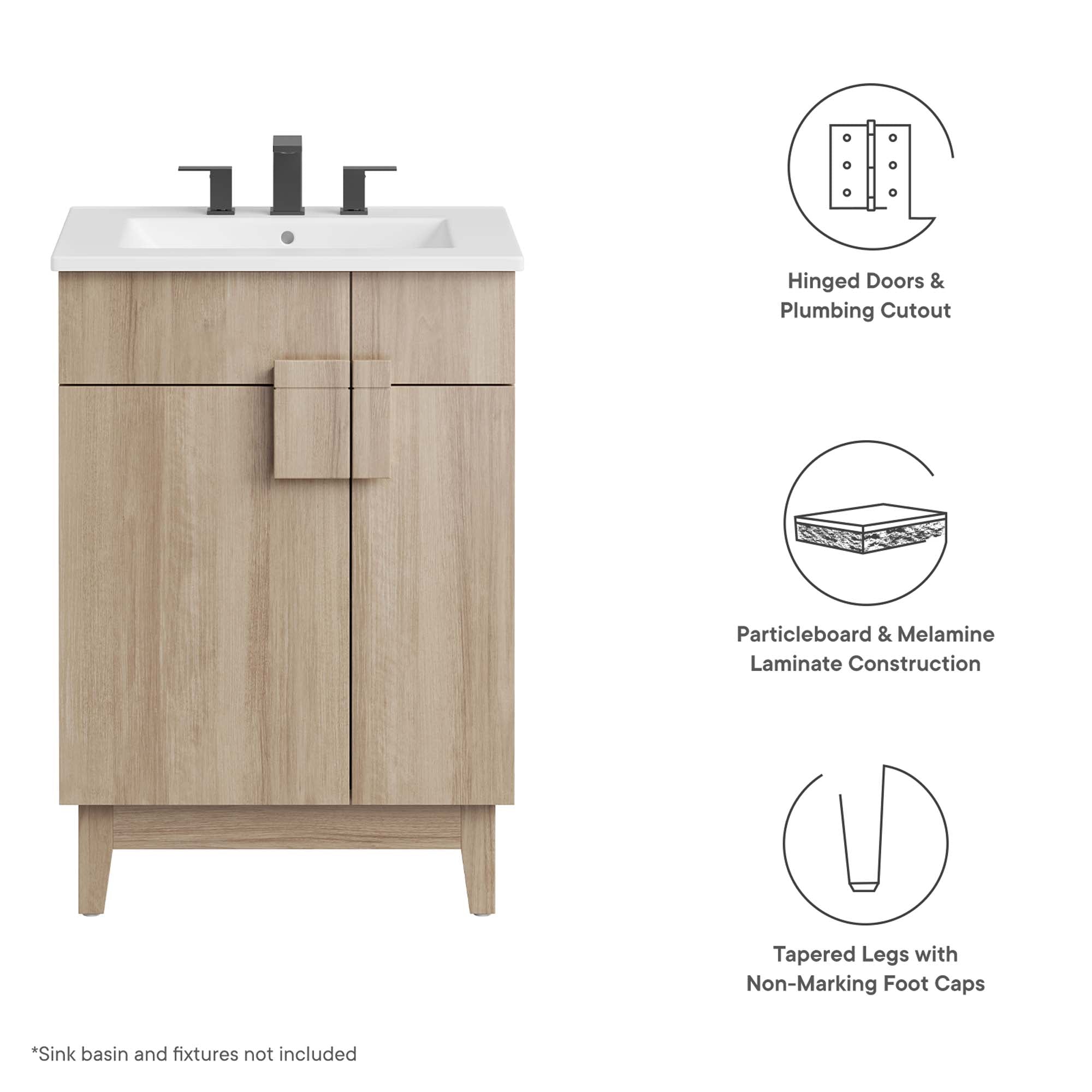Miles 24� Bathroom Vanity Cabinet (Sink Basin Not Included) by Modway - Best Buy Furniture