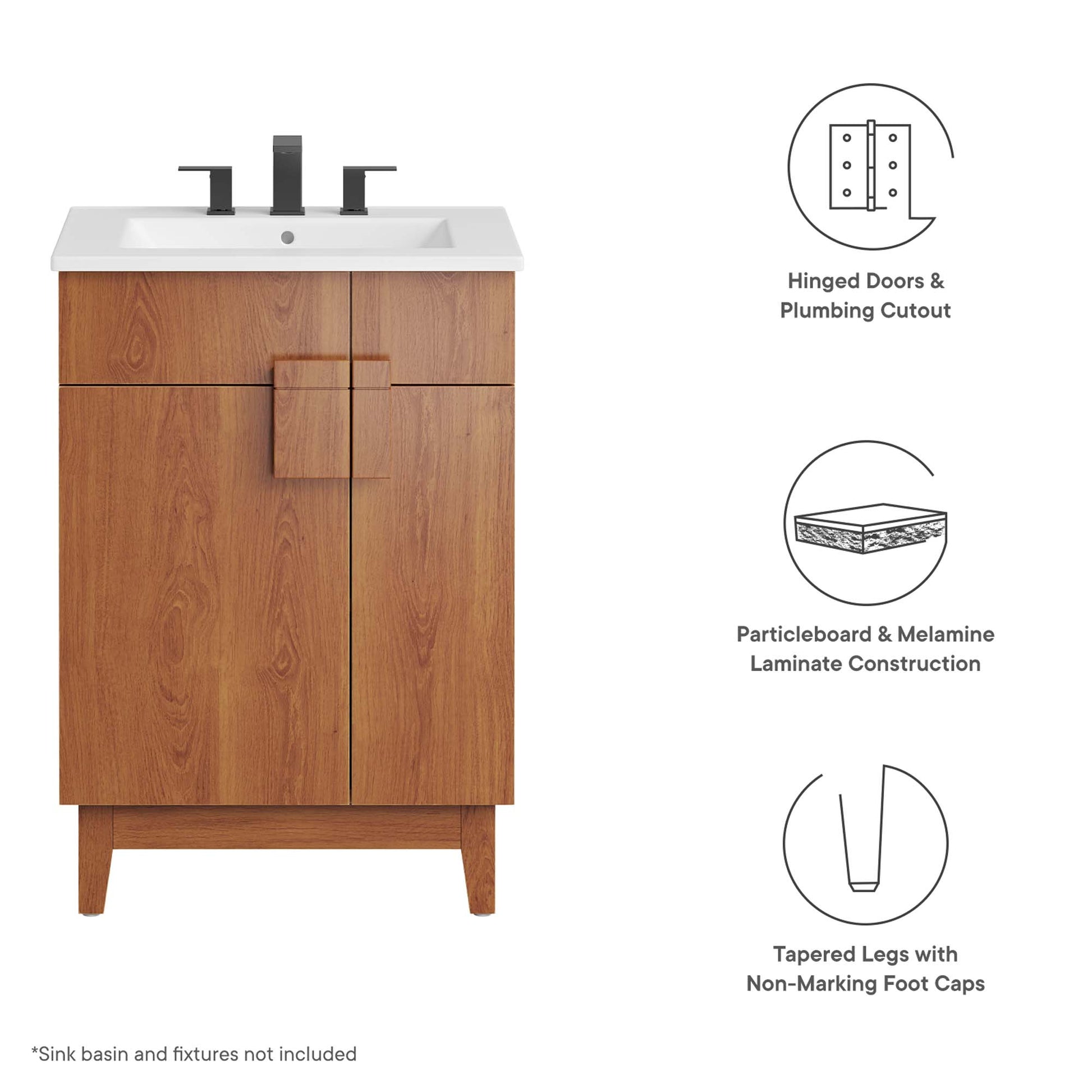 Miles 24� Bathroom Vanity Cabinet (Sink Basin Not Included) by Modway - Best Buy Furniture