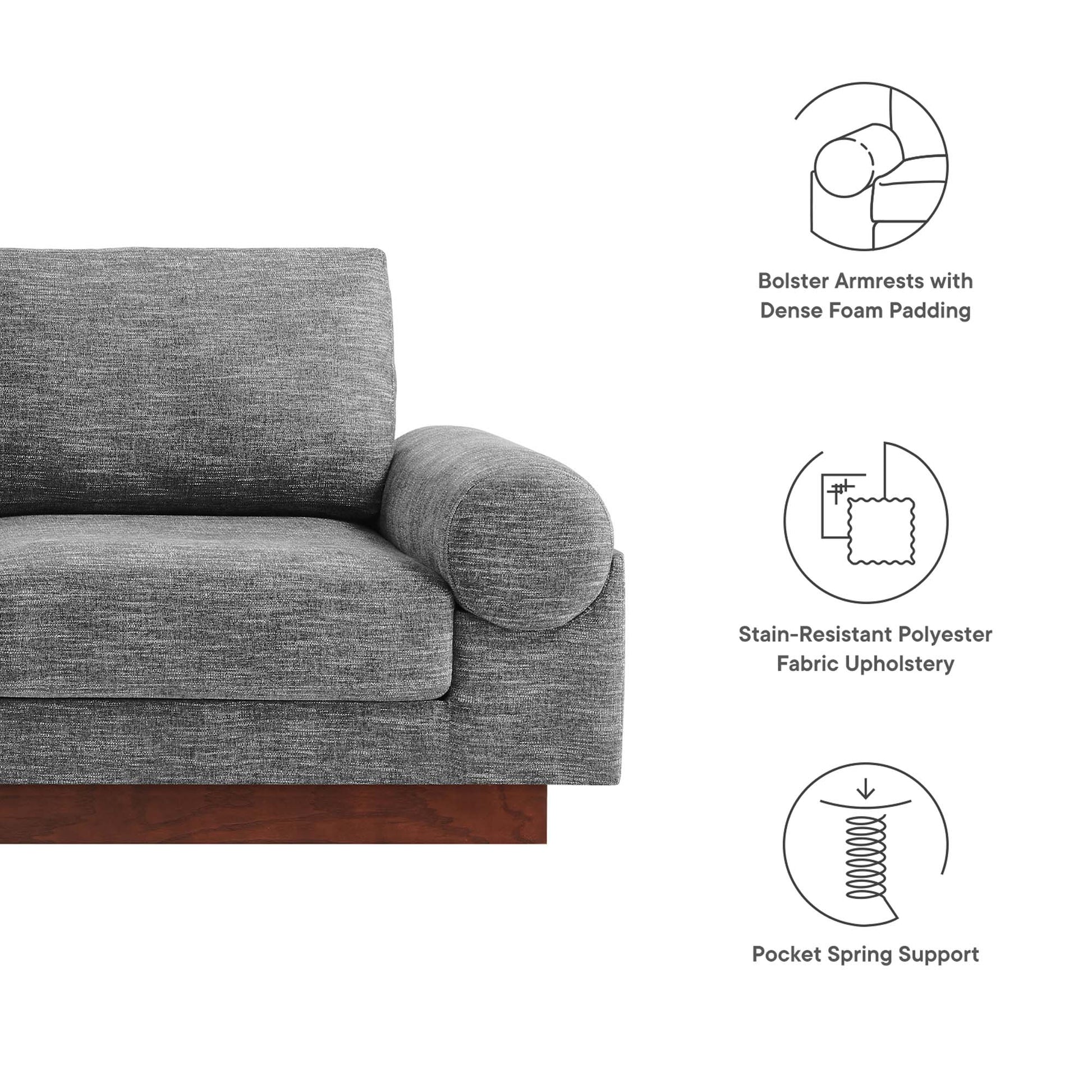 Oasis Upholstered Fabric Sofa by Modway - Best Buy Furniture