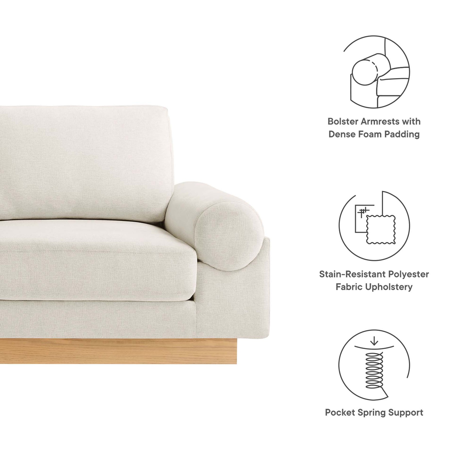 Oasis Upholstered Fabric Sofa by Modway - Best Buy Furniture