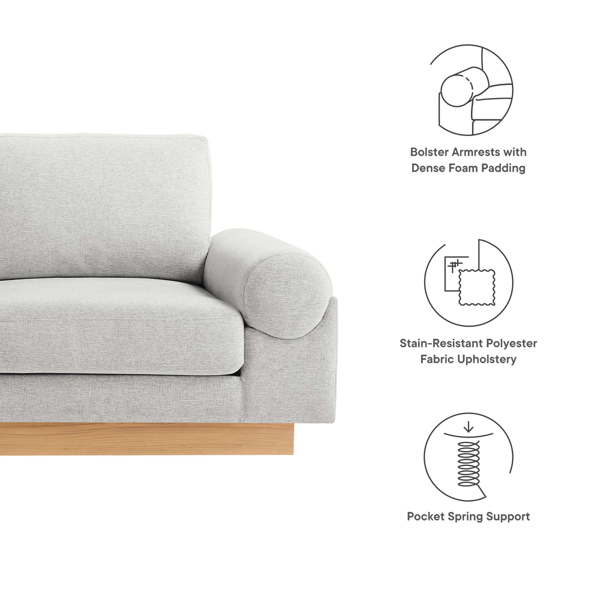 Oasis Upholstered Fabric Sofa by Modway - Best Buy Furniture