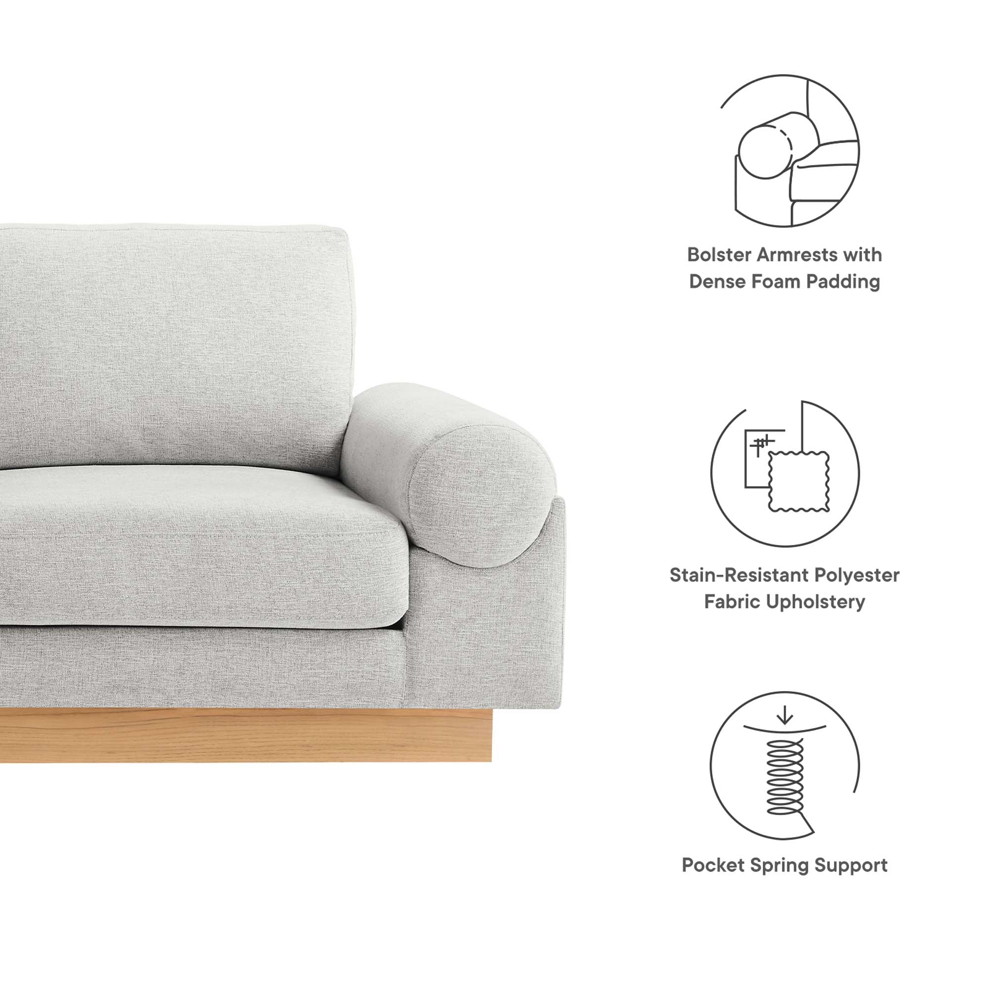 Oasis Upholstered Fabric Sofa by Modway - Best Buy Furniture