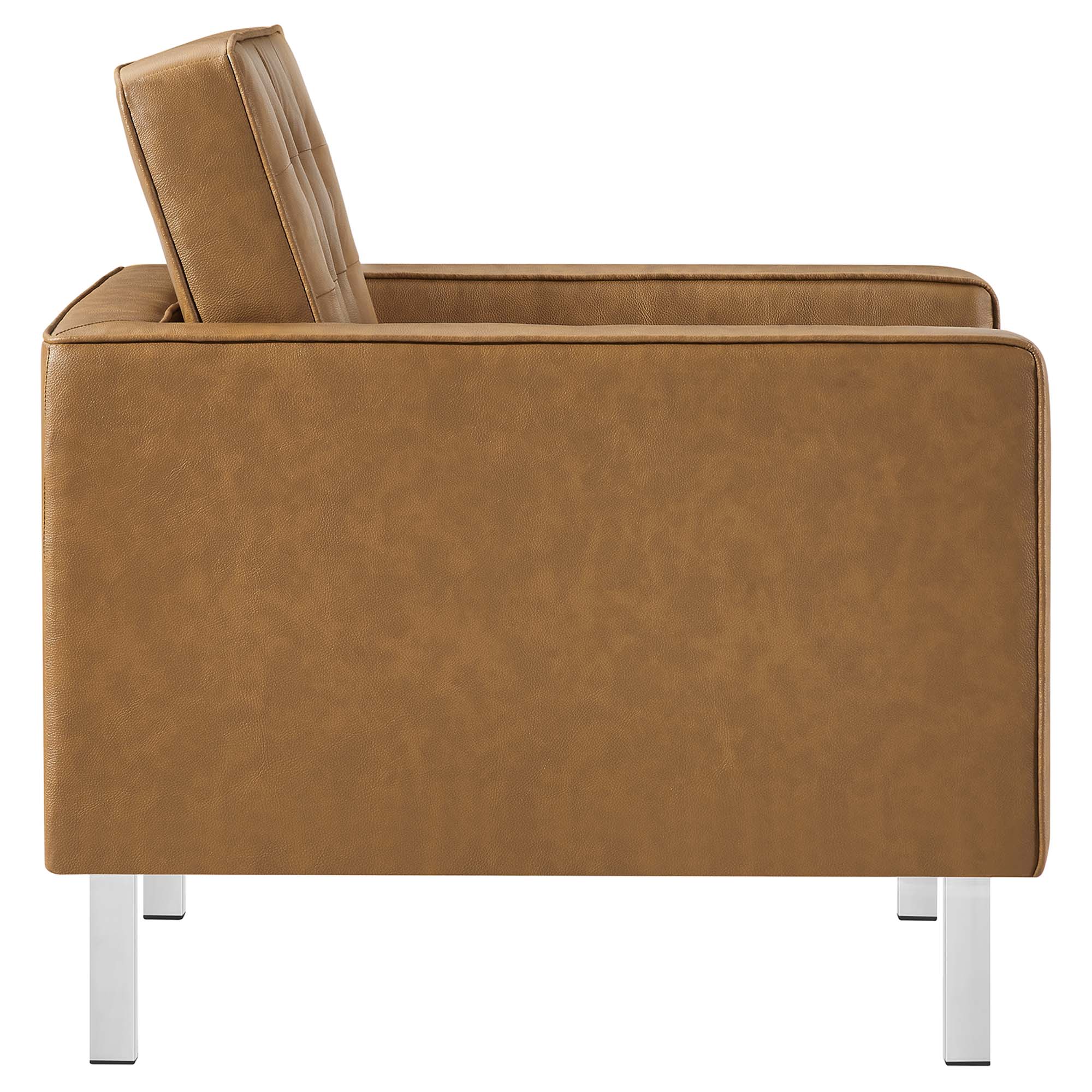 Loft Tufted Vegan Leather Armchair and Ottoman Set by Modway